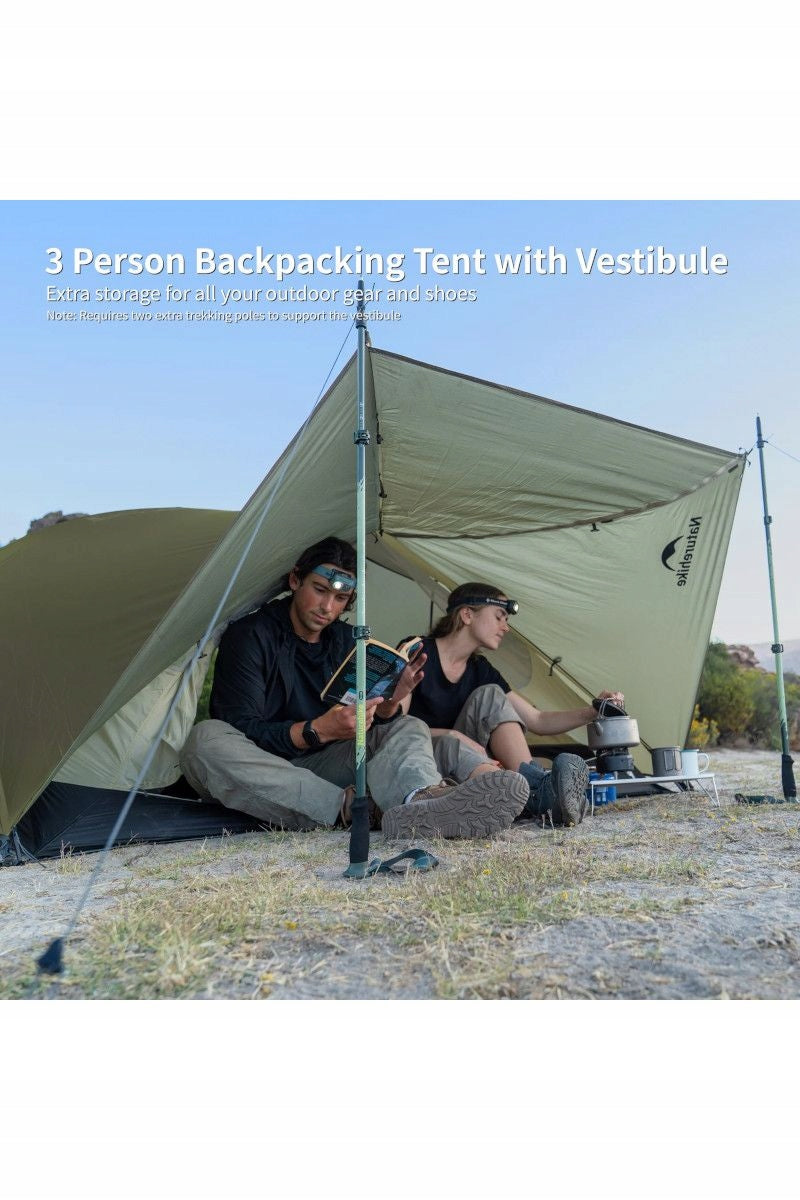 Tourist tent Naturehike Mongar Pro 20D CNK2550WS037 3os. green Weight 2.22 kg