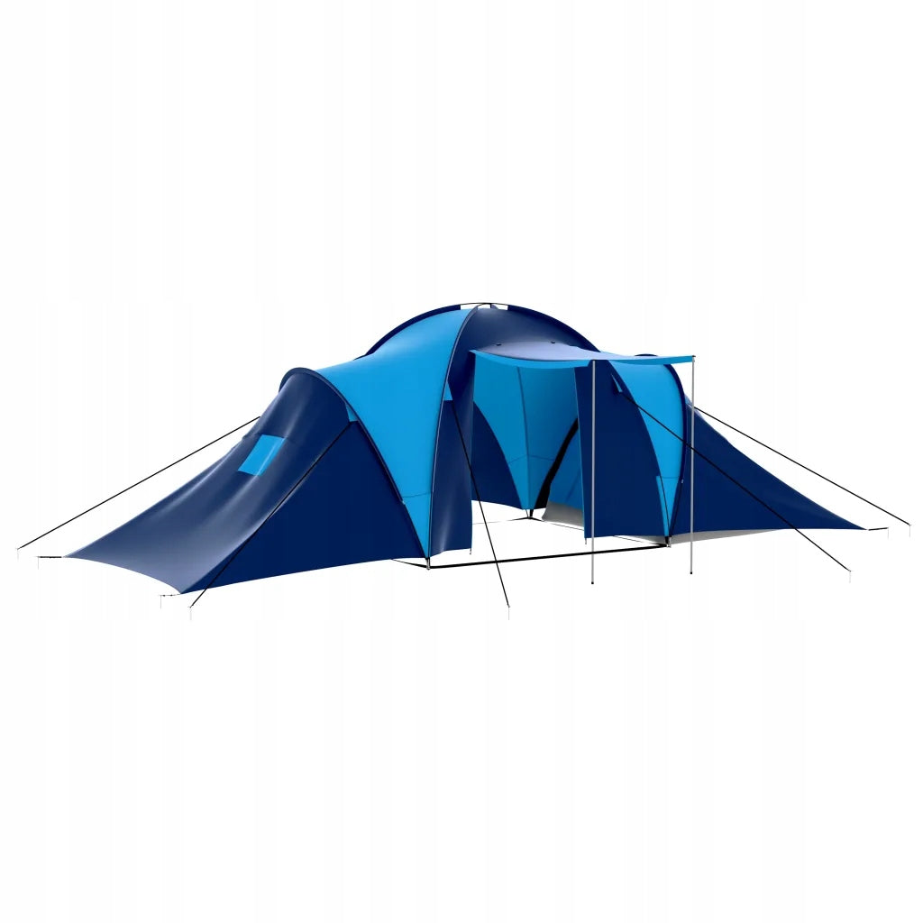 Tourist tent for 9 people, navy blue-blue