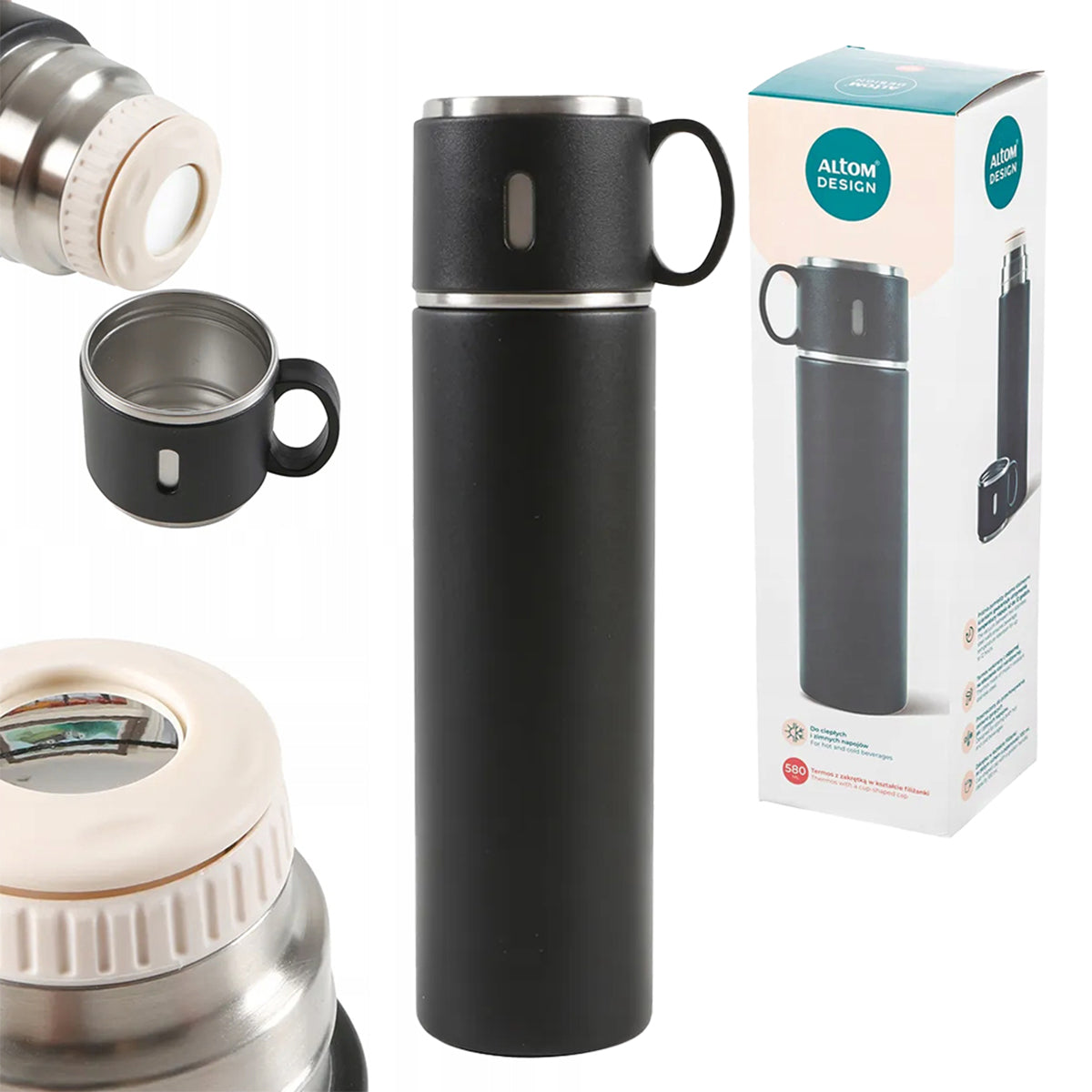 Tourist thermos for coffee tea vacuum steel Altom Design 580 ml