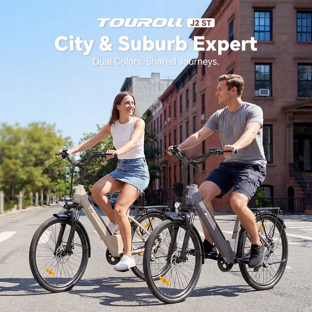 Touroll J2 ST electric bike Grey Step-Thru 26 inches 36 V 15,6 Ah 250W Packaging status original
