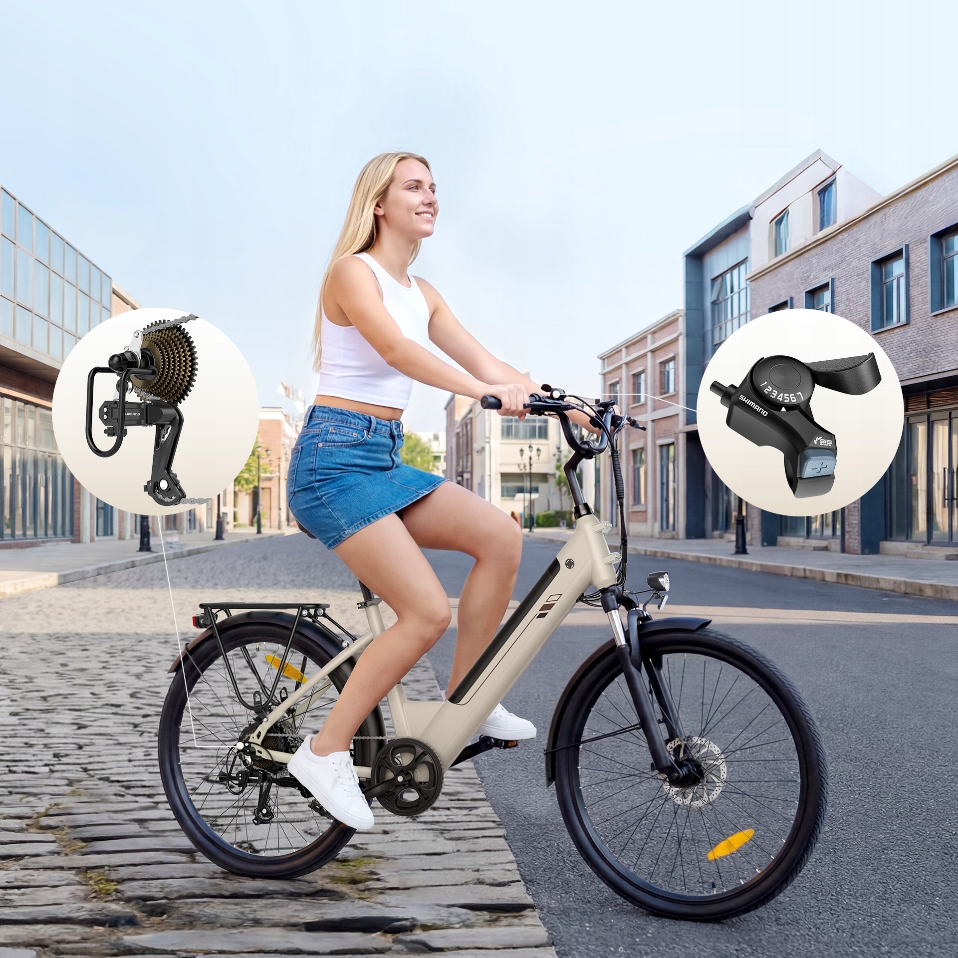 Touroll J2 ST rower elektryczny Grey Step-Thru 26 inches 36 V 15,6 Ah 250W Frame size 17.5"