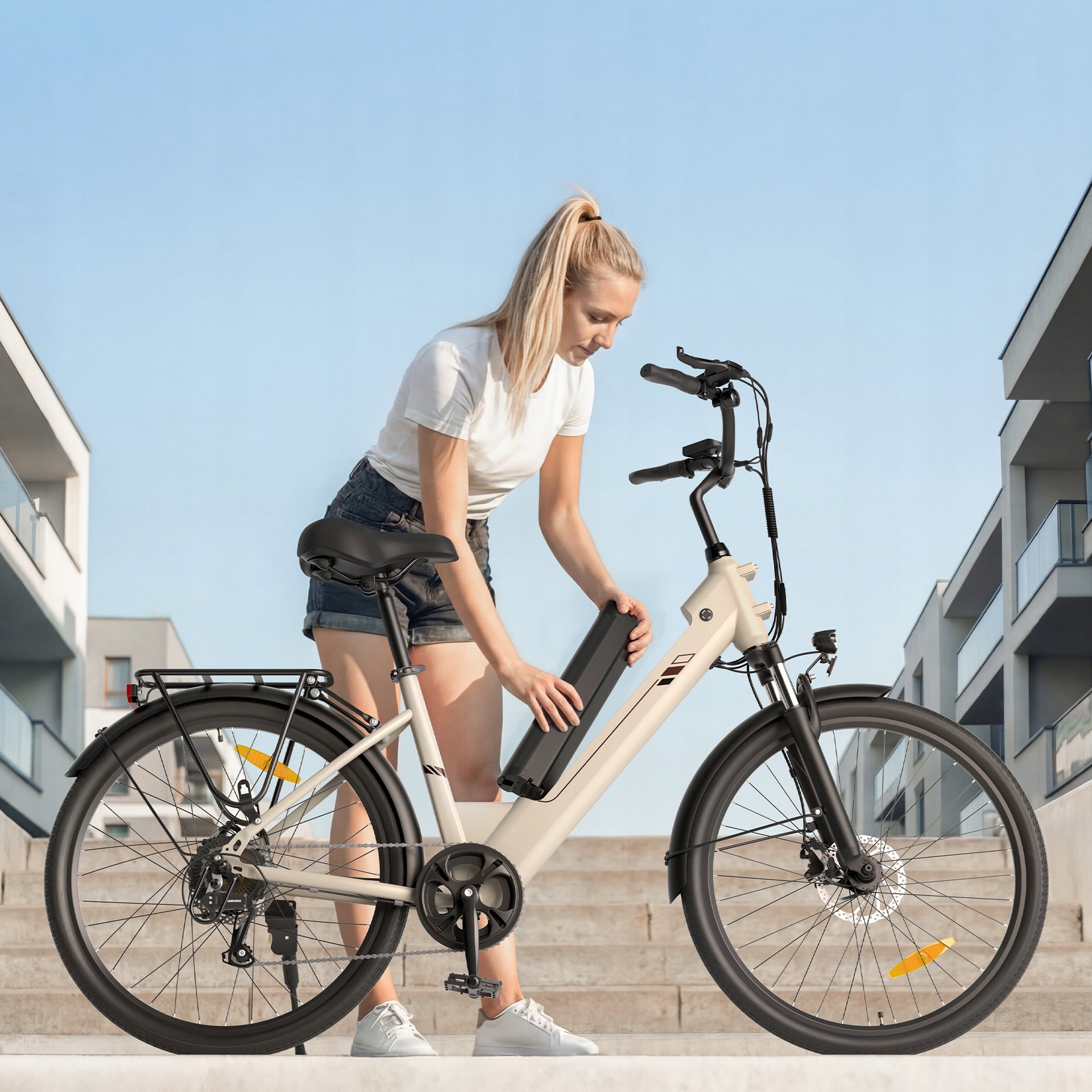 Touroll J2 ST rower elektryczny Grey Step-Thru 26 inches 36 V 15,6 Ah 250W Wheel size (") 27,5
