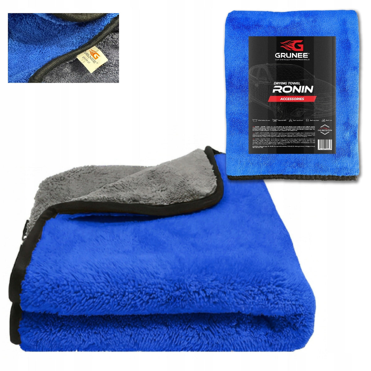 Towel for drying car RONIN 90x60cm up to 800GSM MICROFIBER FLUFFY