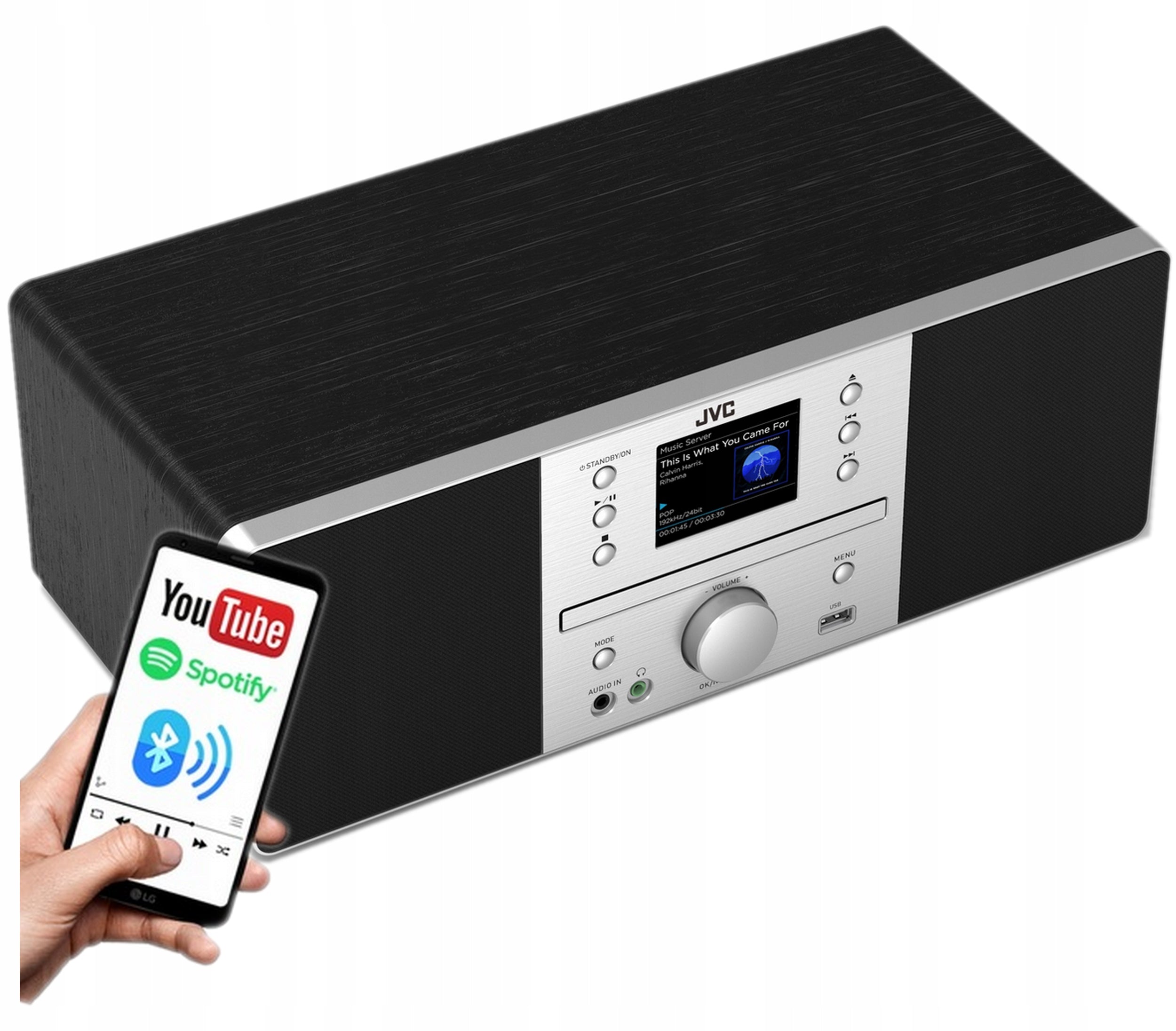 Tower RADIO JVC RD-E874B Black & Silver All in one BT WiFi FM DAB+ CD USB Packaging status original