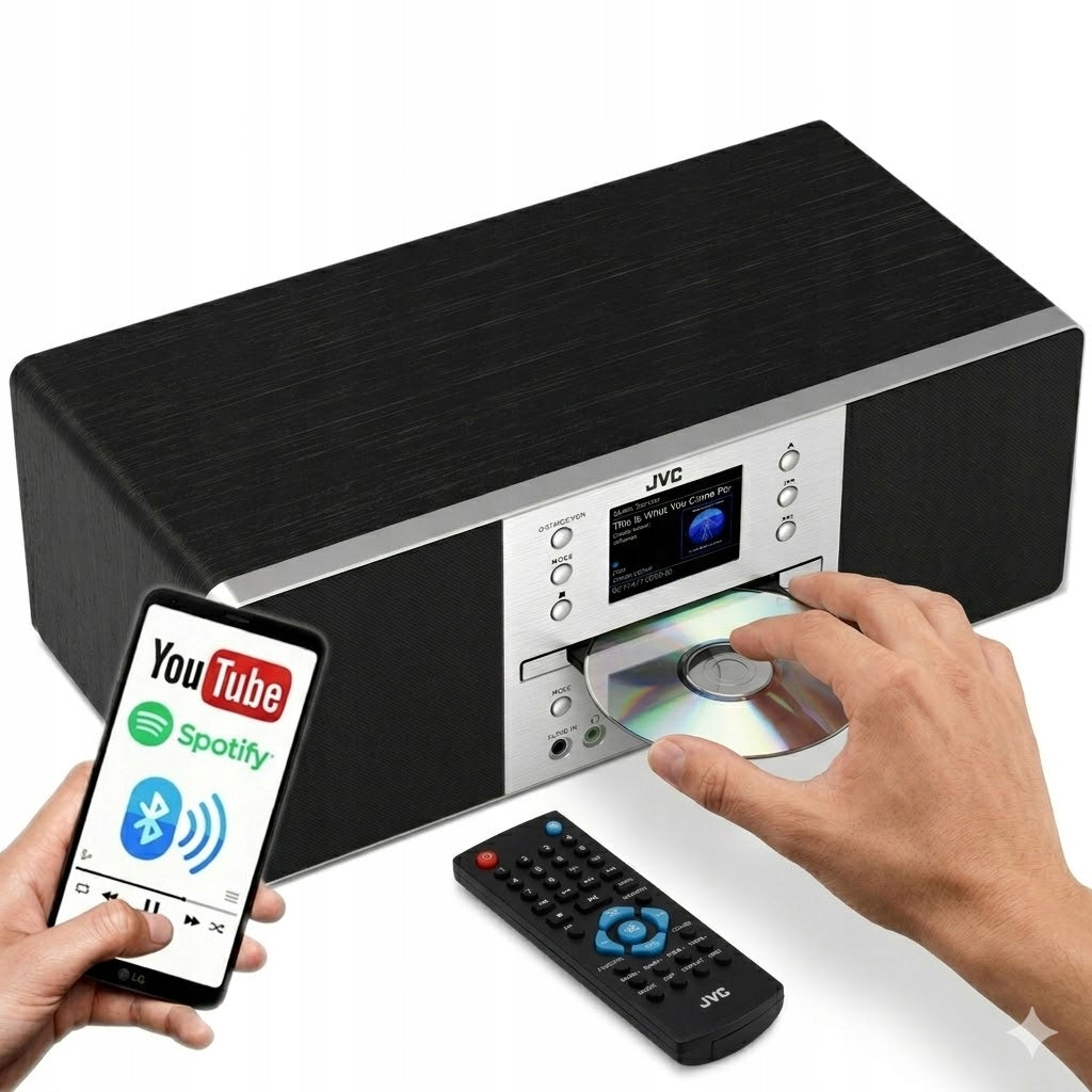 Tower RADIO JVC RD-E874B Black & Silver All in one BT WiFi FM DAB+ CD USB