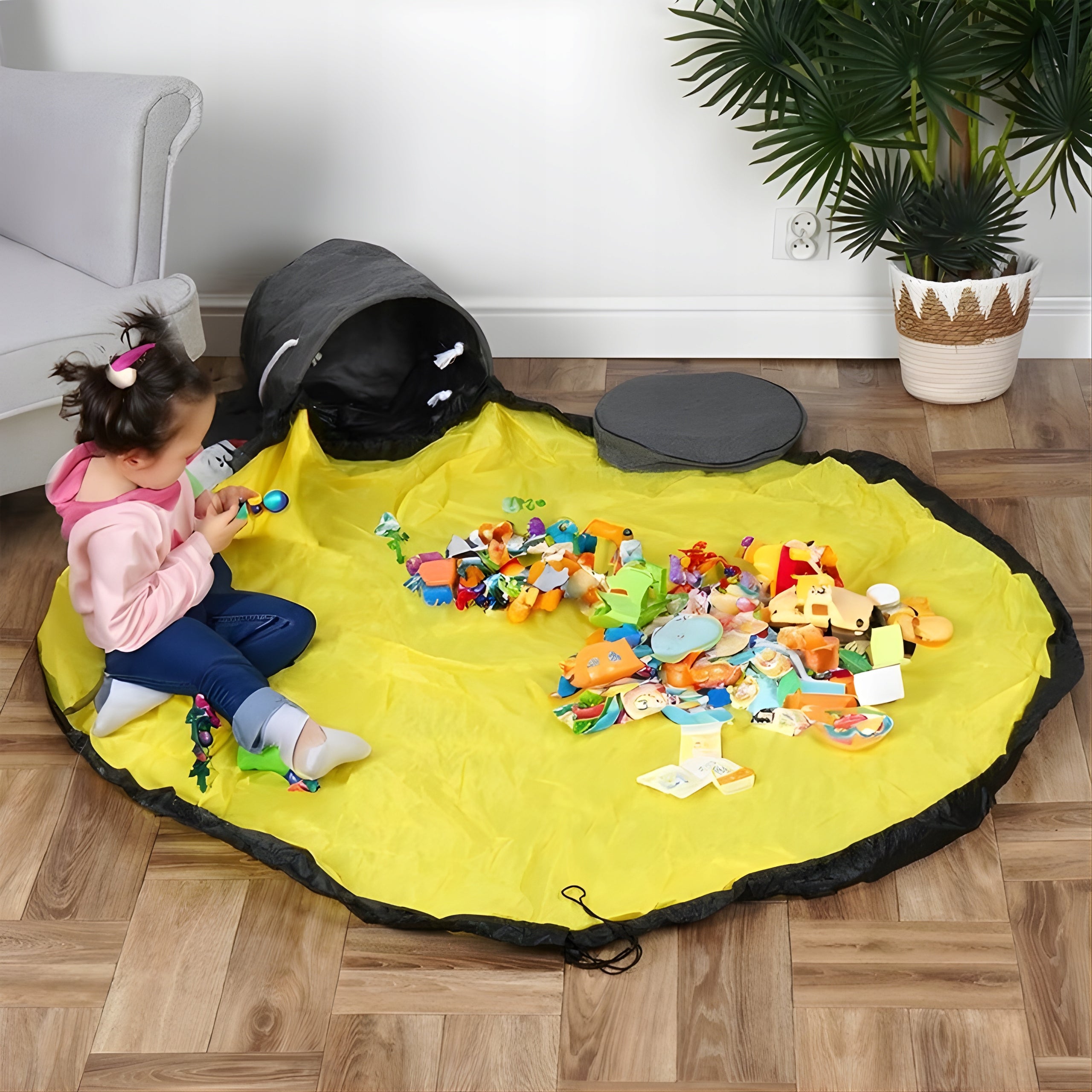 Toy Basket with Mat 20L Folding Bag 2in1 Large Waterproof Grey XXL EAN (GTIN) 5904826612407