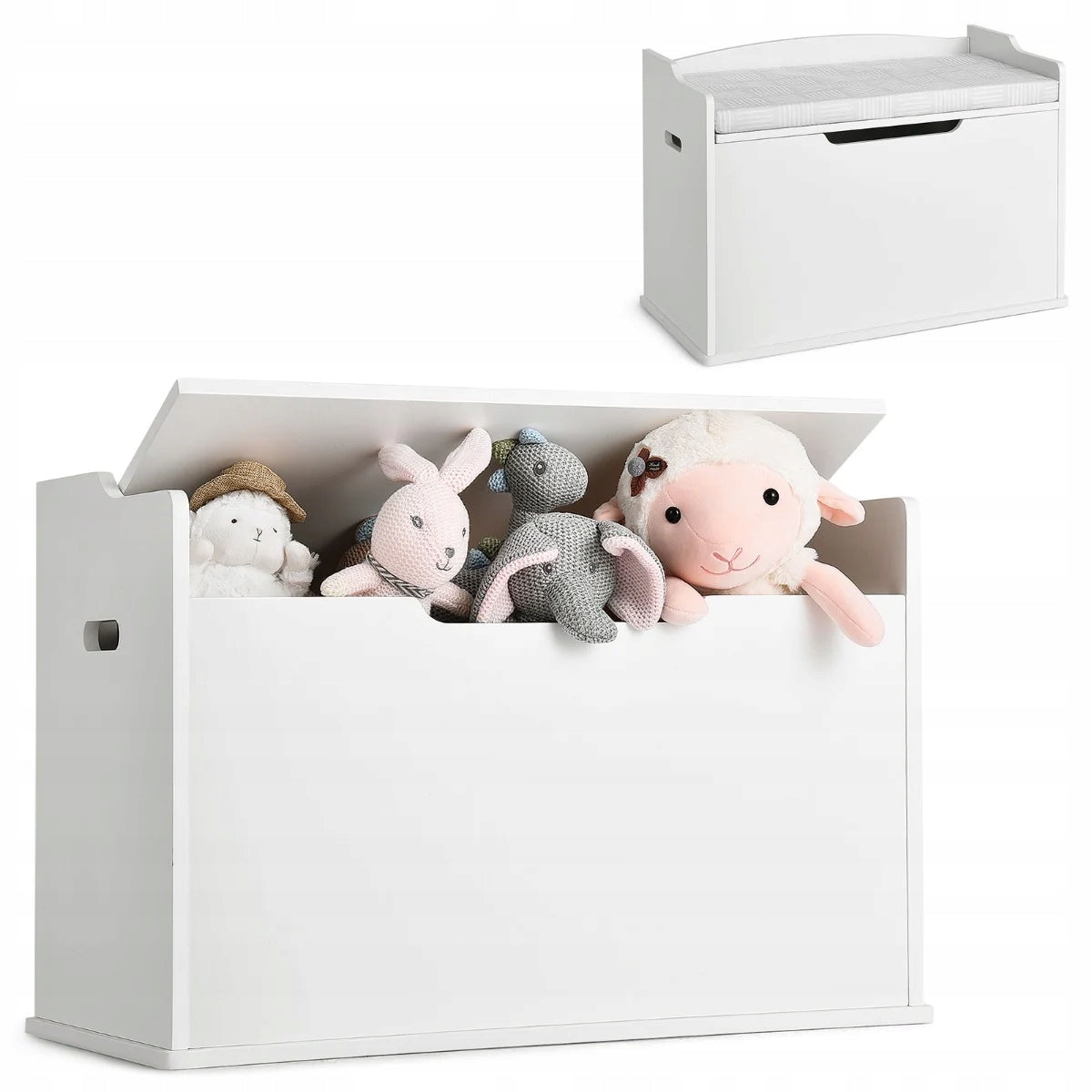 Toy Box 2 in 1 Toy Box with Seat White
