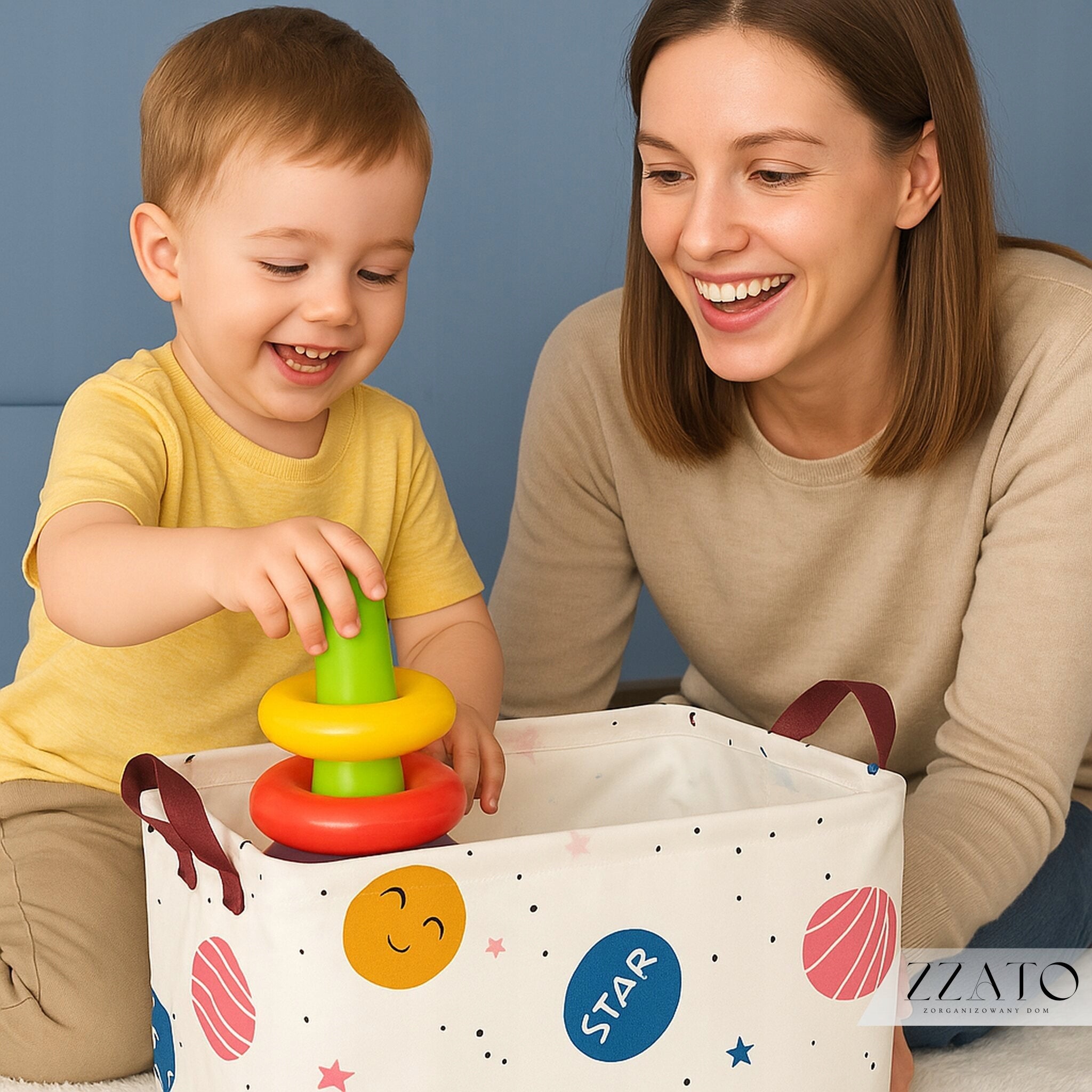 Toy Box Container Organizer Basket Kids Blocks Storage Capacity 35 l