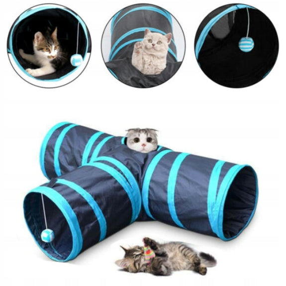 Toy TUNNEL for cat rabbit house with ball rustling