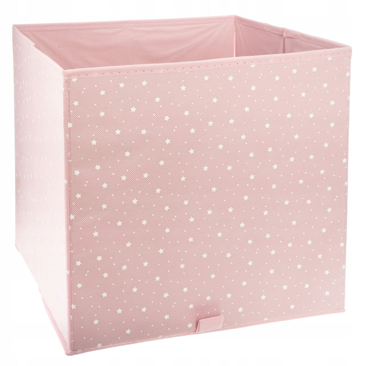 Toy basket pink white Scandinavian stars for children's room