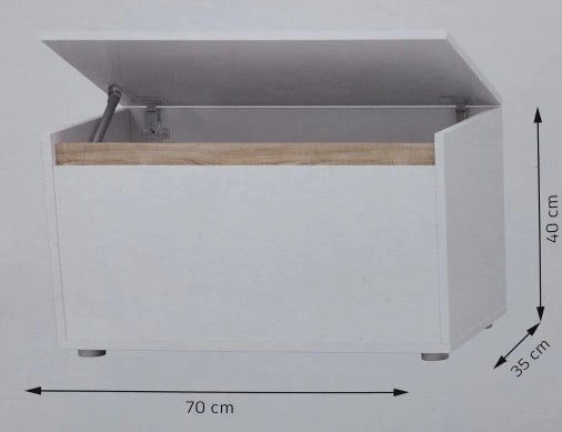 Toy chest 70x35x40cm WHITE Meblomaster Manufacturer code 5902898813050