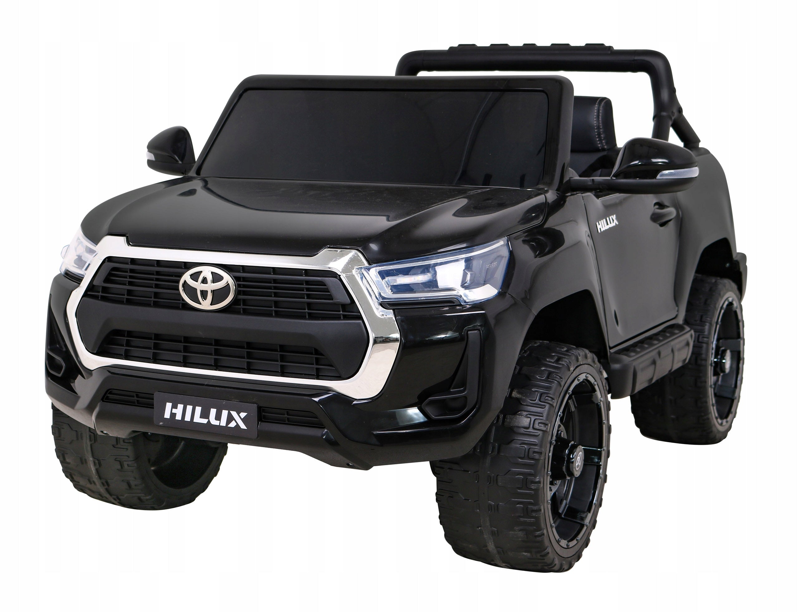Toyota Hilux Battery Pack for Kids Black Pickup + 4x4 Drive + Remote Control Brand Toyota