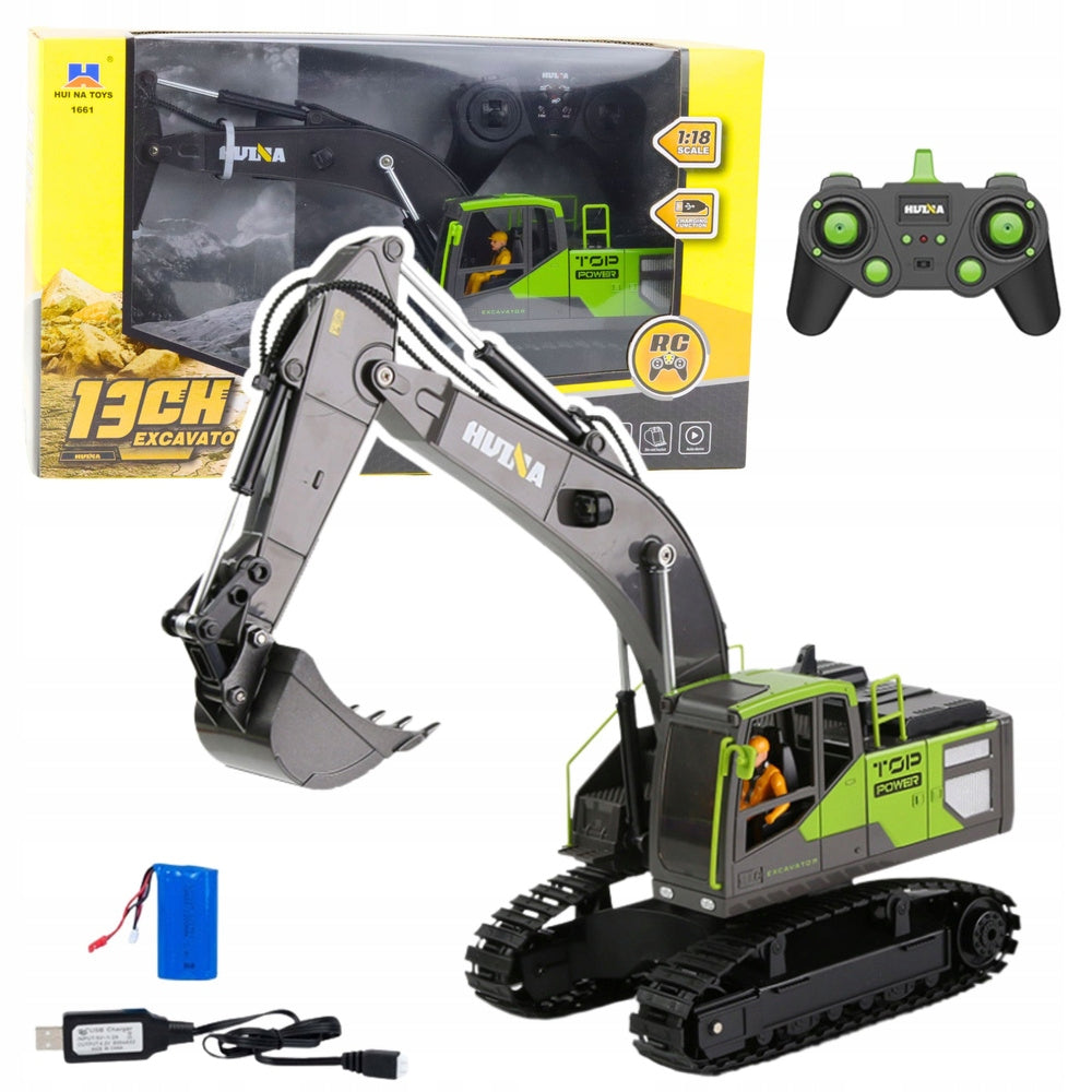 Tracked excavator Huina Remote Controlled Green 1:18 Huina