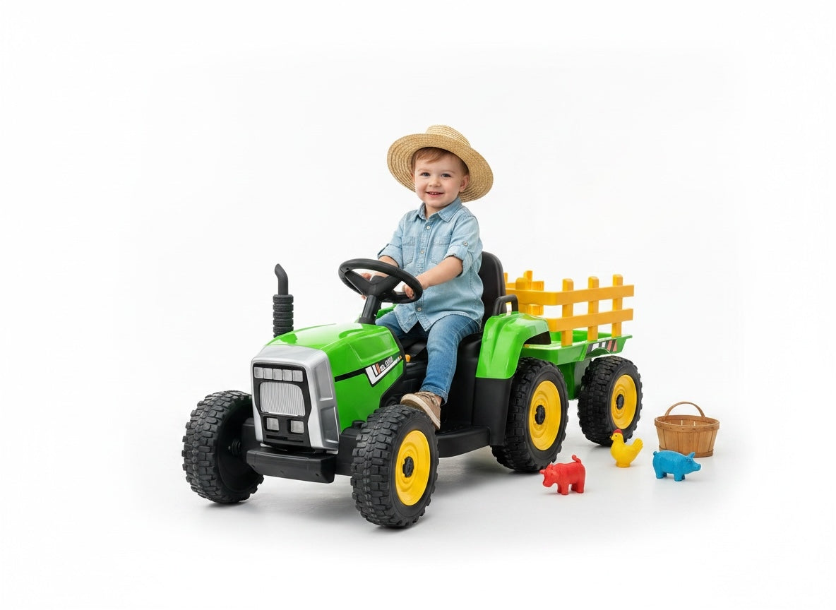 Tractor Battery Operated For Kids 2x45 Watt Remote Control Soft Wheels