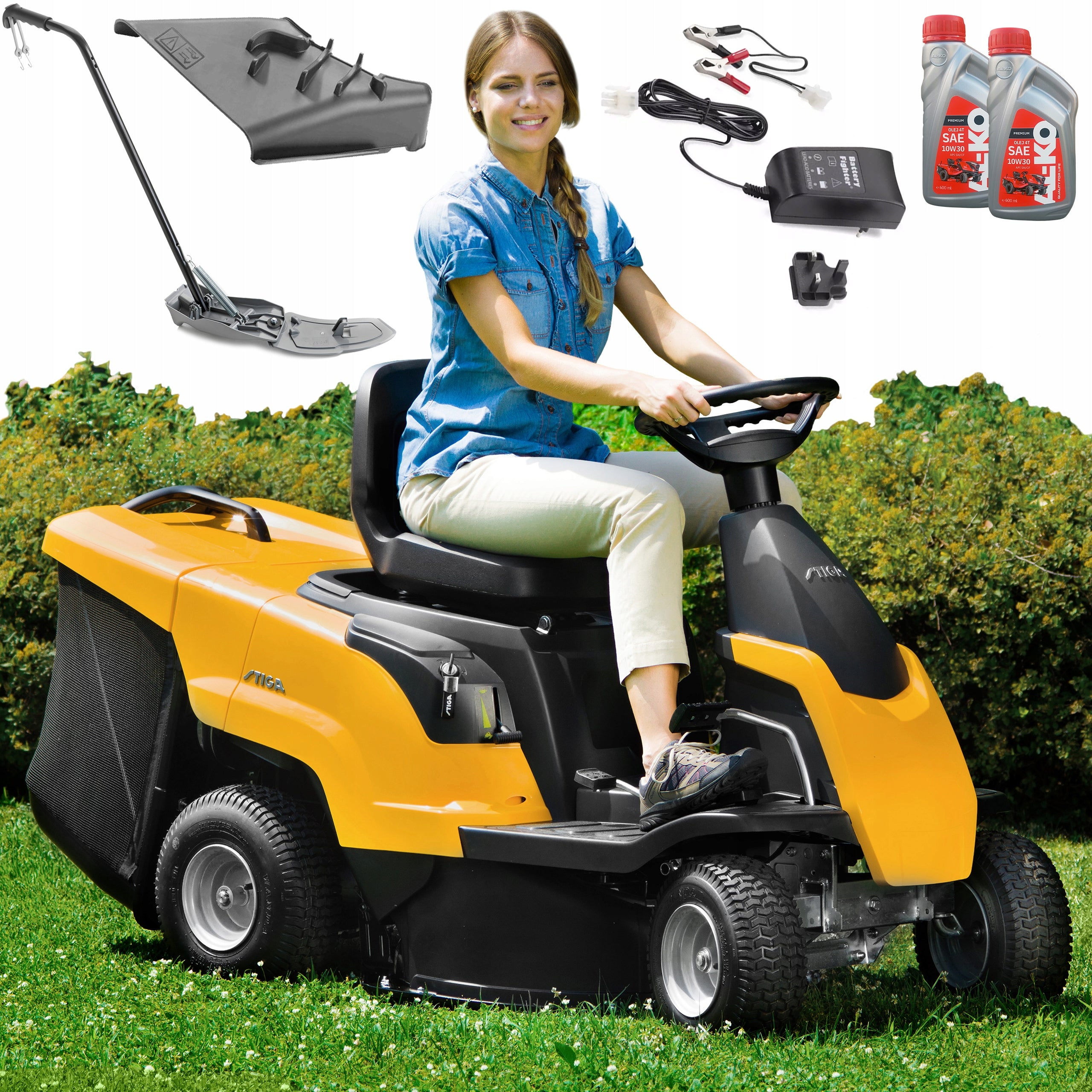 Tractor Lawn Mower Rider STIGA Combi 166 Hydrostat Basket 150L Mulching 66 cm