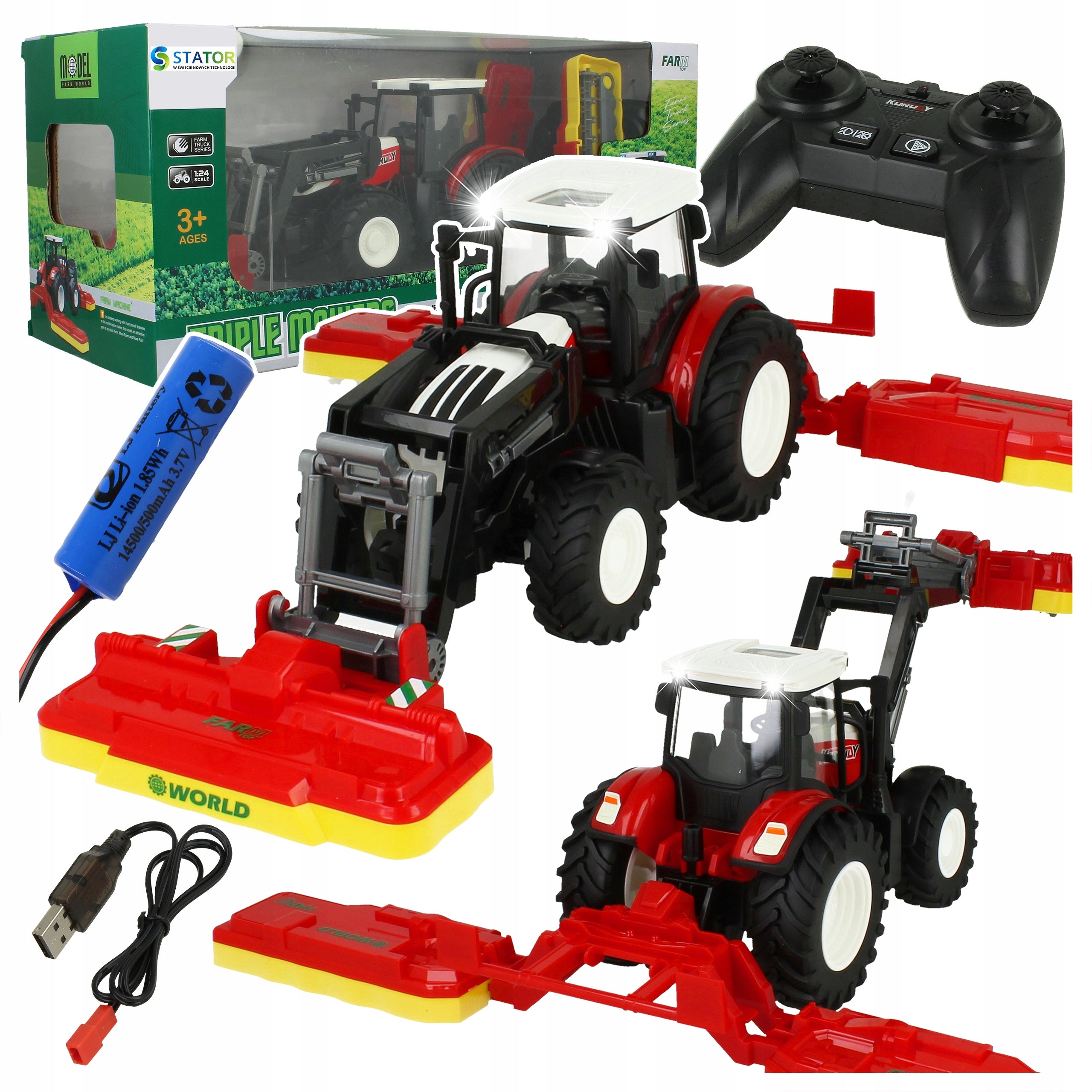 Tractor Remote Controlled Remote Control RC MOWER Moving Elements Rechargeable LED