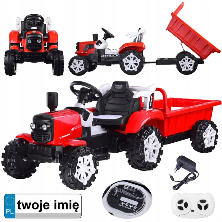 Tractor with battery trailer lights up PA0234