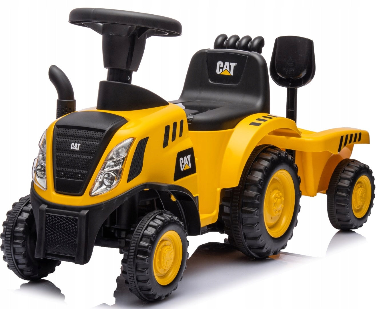 Tractor with trailer rider horn CAT pusher yellow Sun Baby