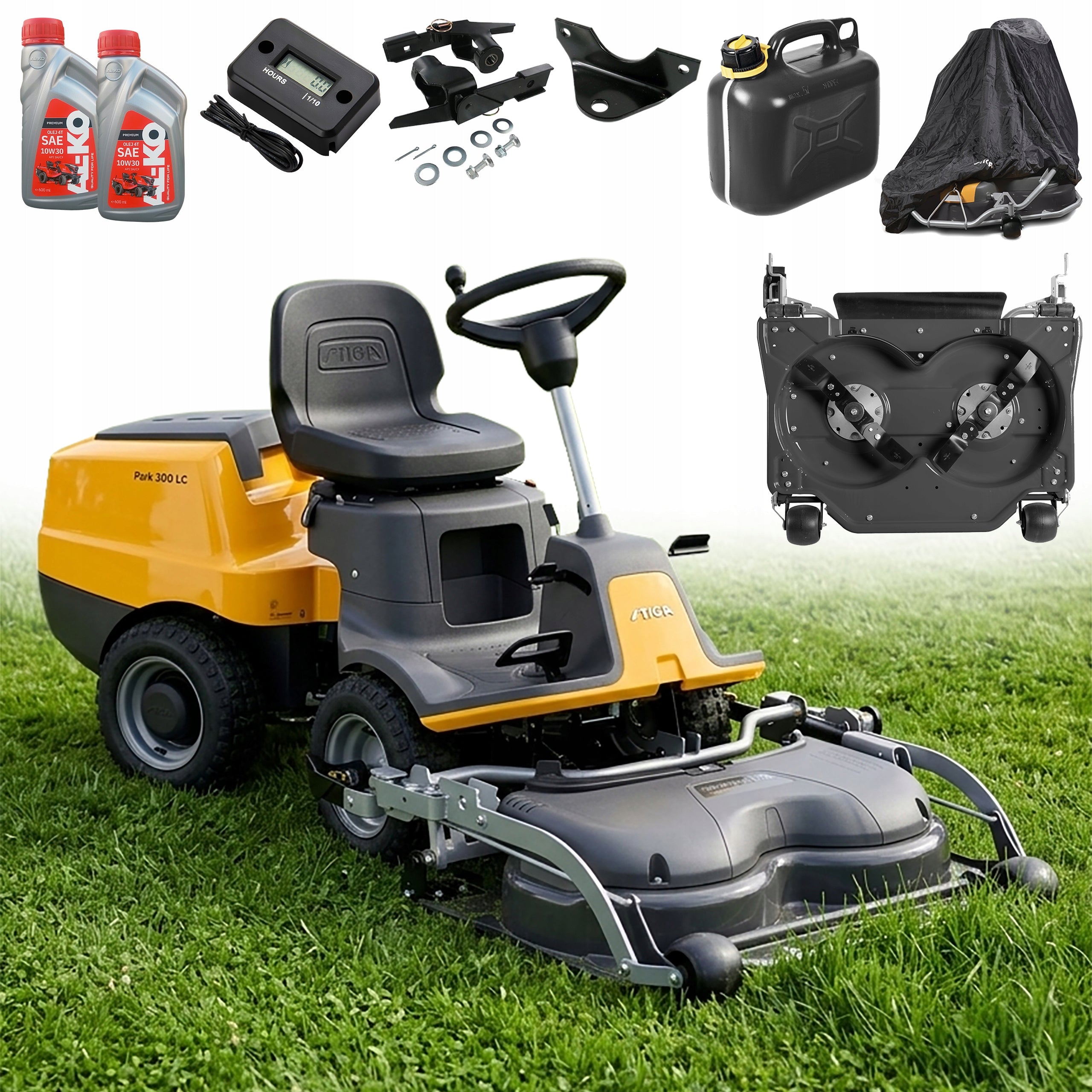Tractor without Basket STIGA Park 300 LC Hydrostat 85 cm 9,7 HP QuickFlip Set