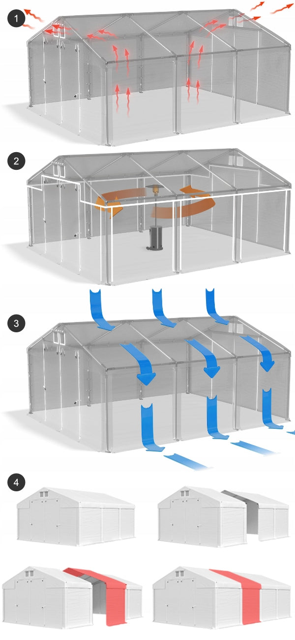 Trade Tents 4x12m Workshop DAS 580 S Number of side walls more than 8