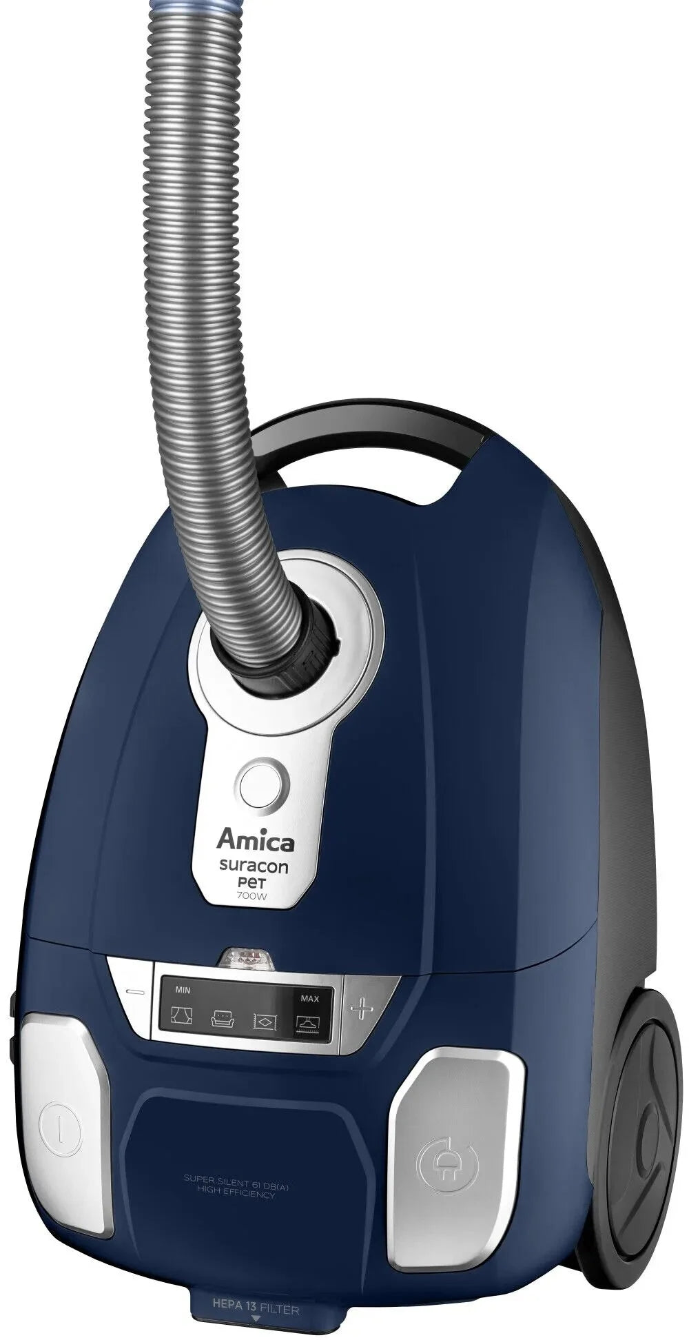 Traditional bagged vacuum cleaner Amica VM7003 Suracon PET 700W blue Operating range 10 m