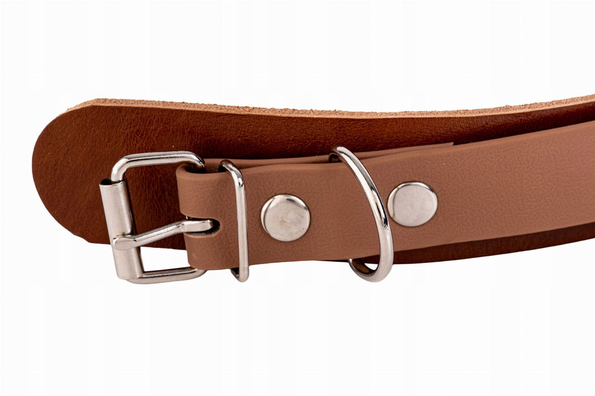 Trail collar 38mm biothane + leather 38-52cm Brand 4wild