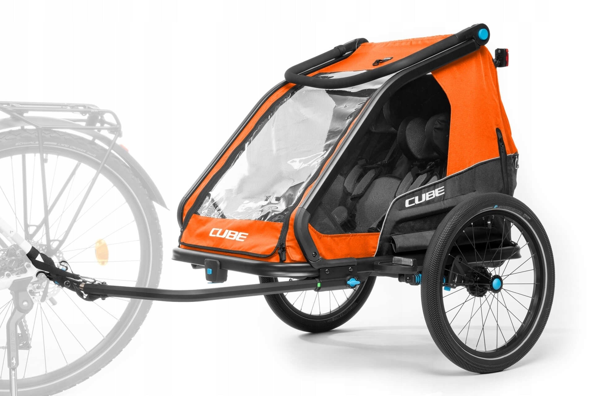 Trailer Cube Kids Trailer Double CMPT X Actionteam grey'n'orange Number of seats 2