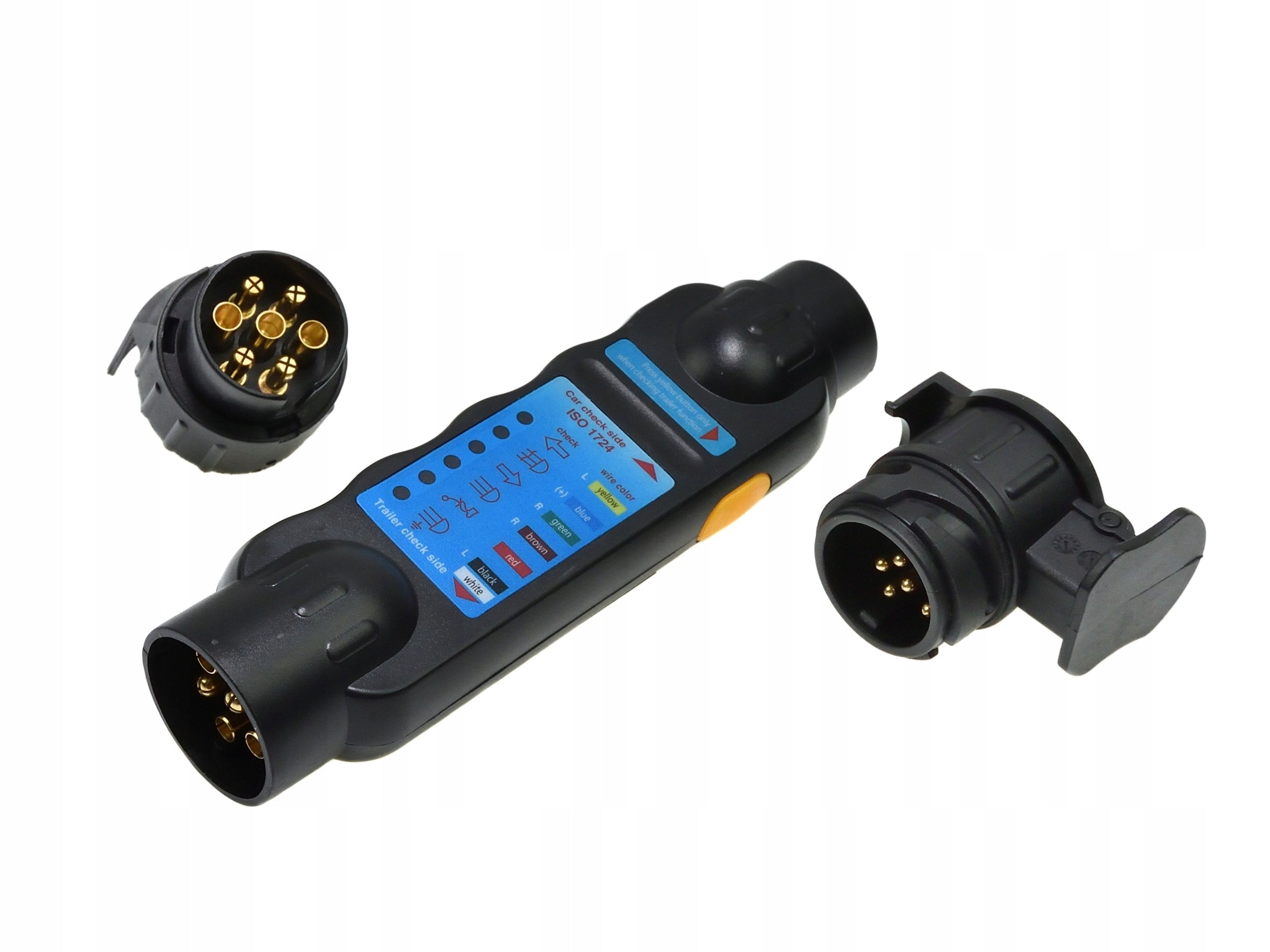 Trailer socket and plug tester 2 adapters Batteries included no