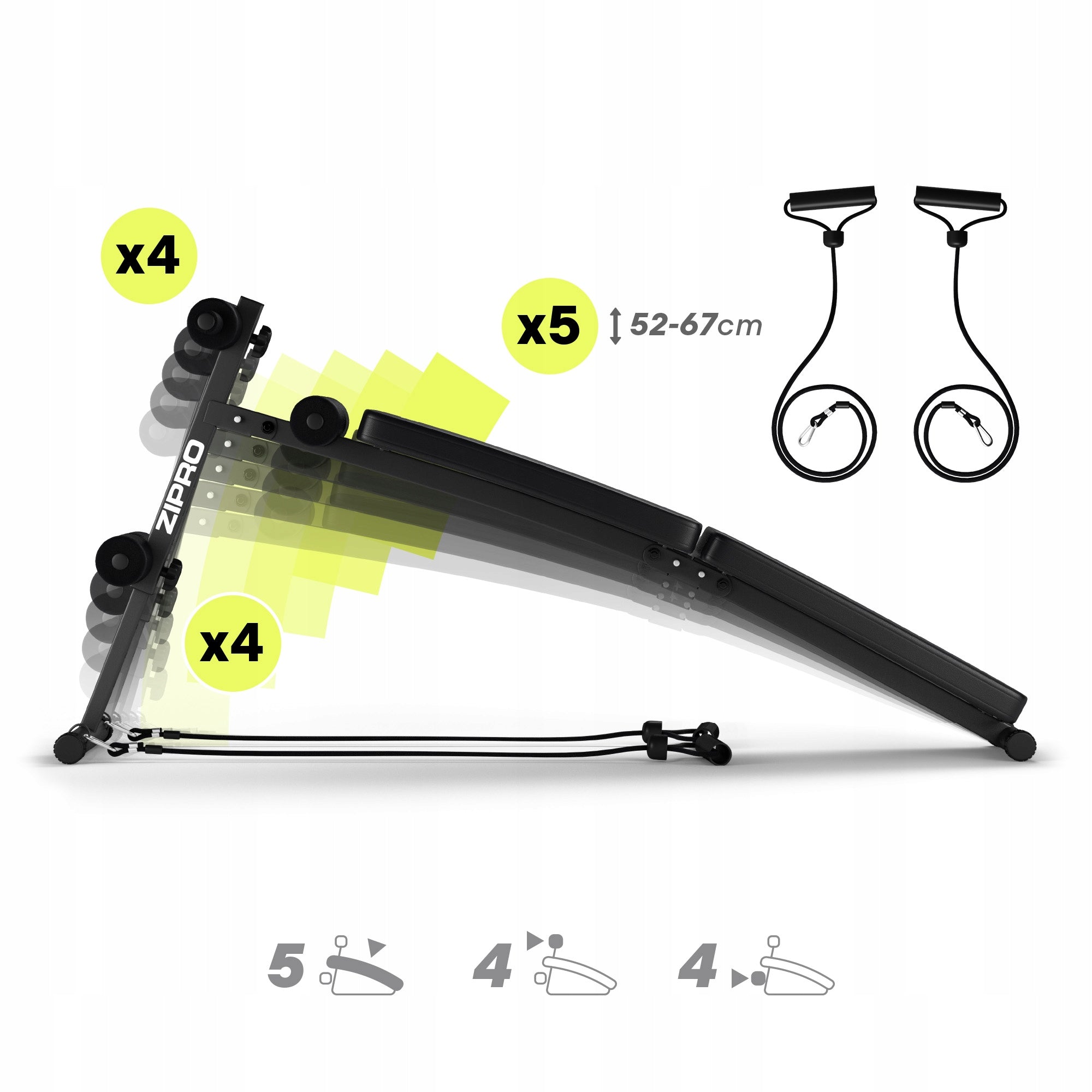 Training Bench for Abdominal Exercise Slant Bench Adjustable Zipro SixBox Packaging status original