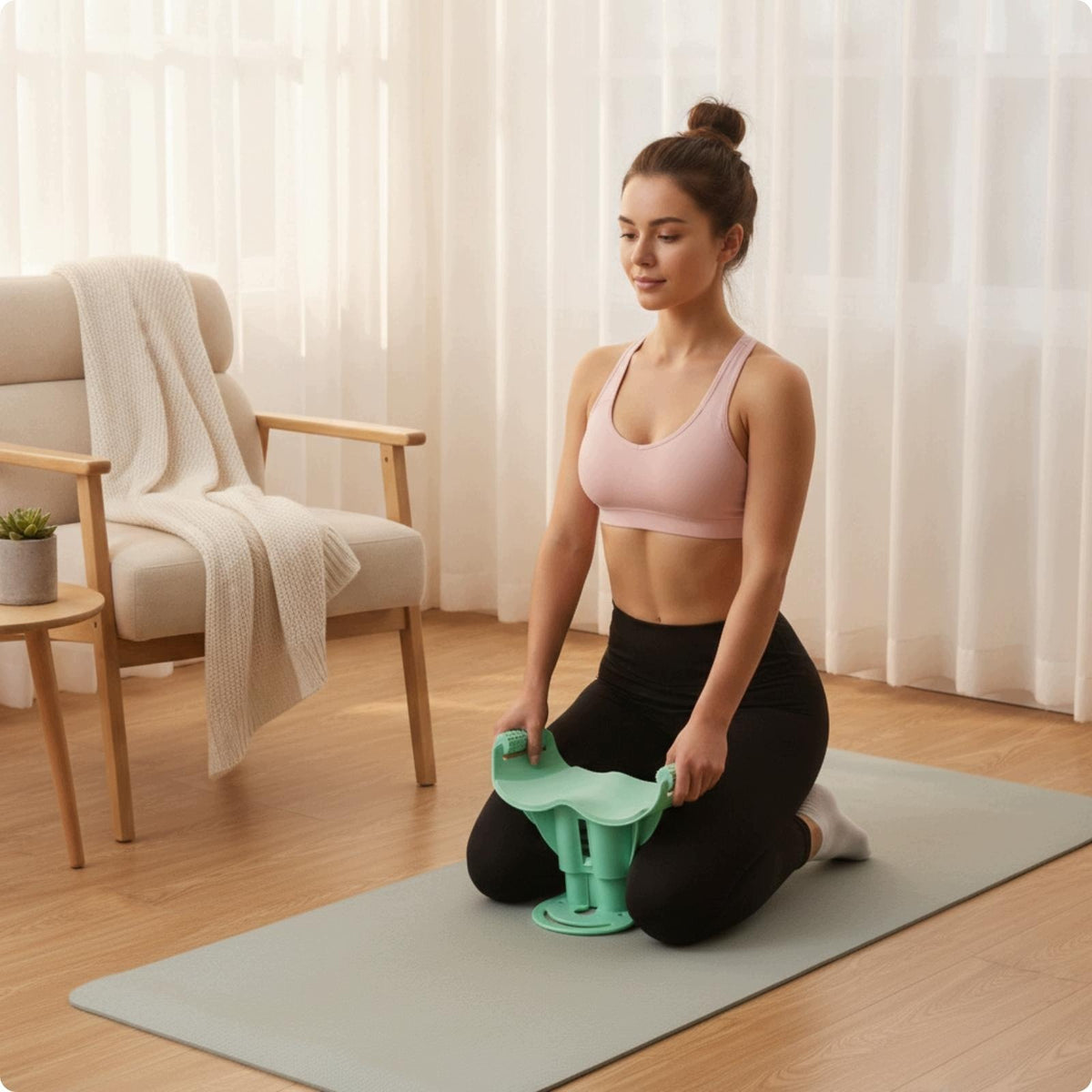Training Device with Rollers Ergonomic Workout Tool Anti Hip and Glute B