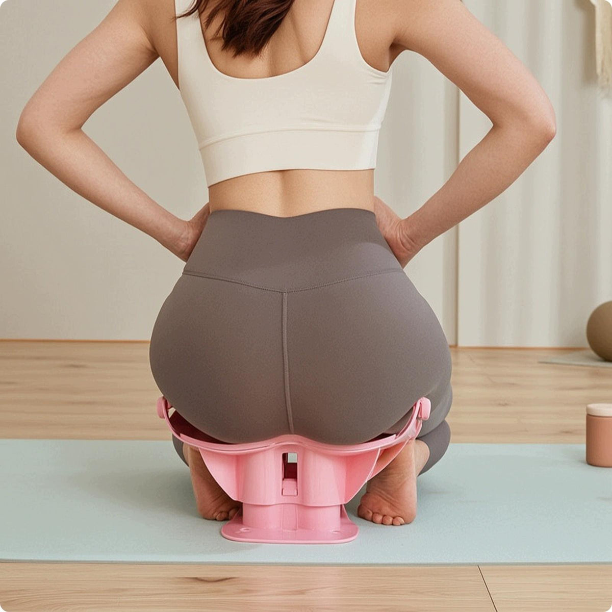 Training Device with Rollers Ergonomic Workout Tool Anti Slip Hip and Glute