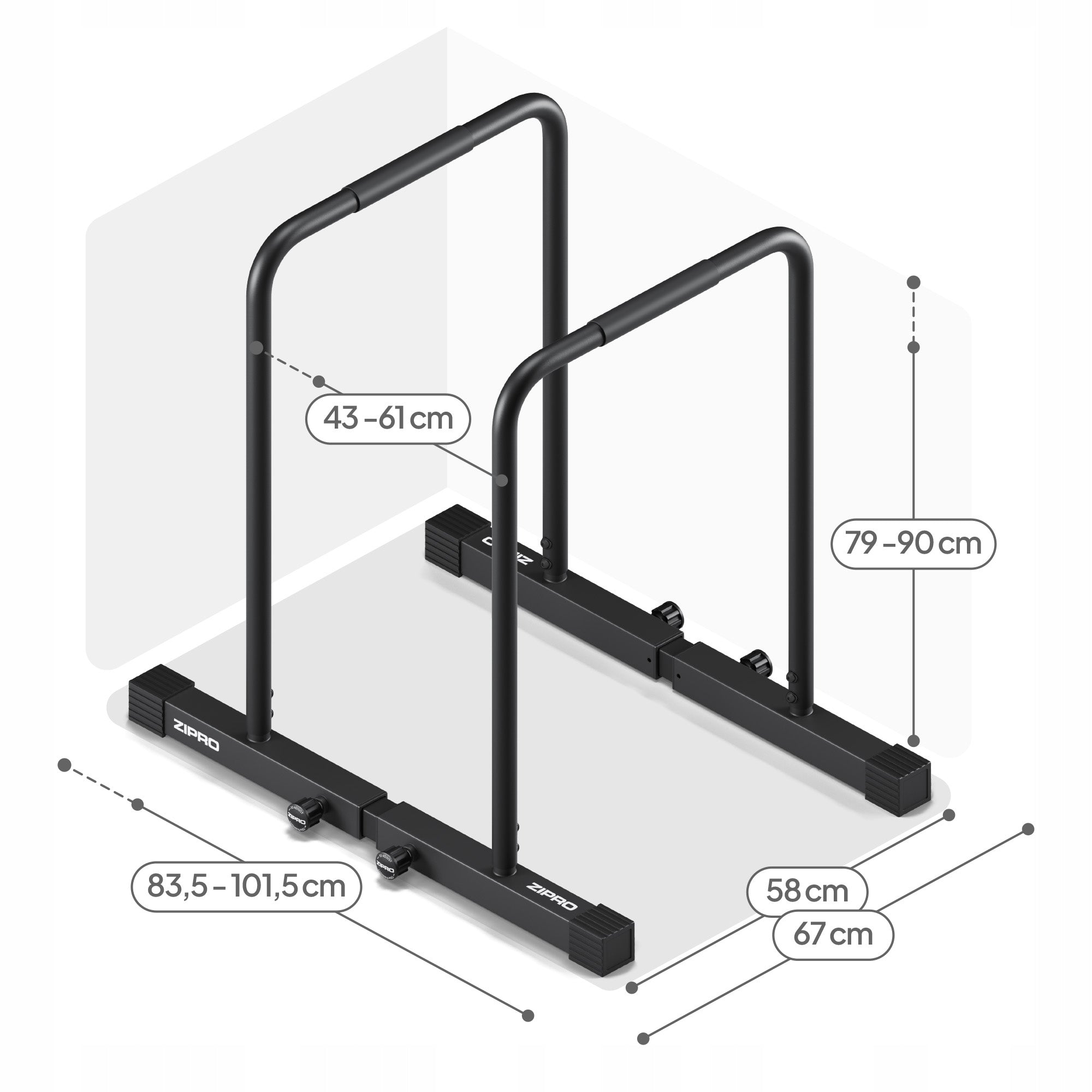 Training Handrails for dips and push-ups adjustable handles Zipro Deepdip For for dips/pushups