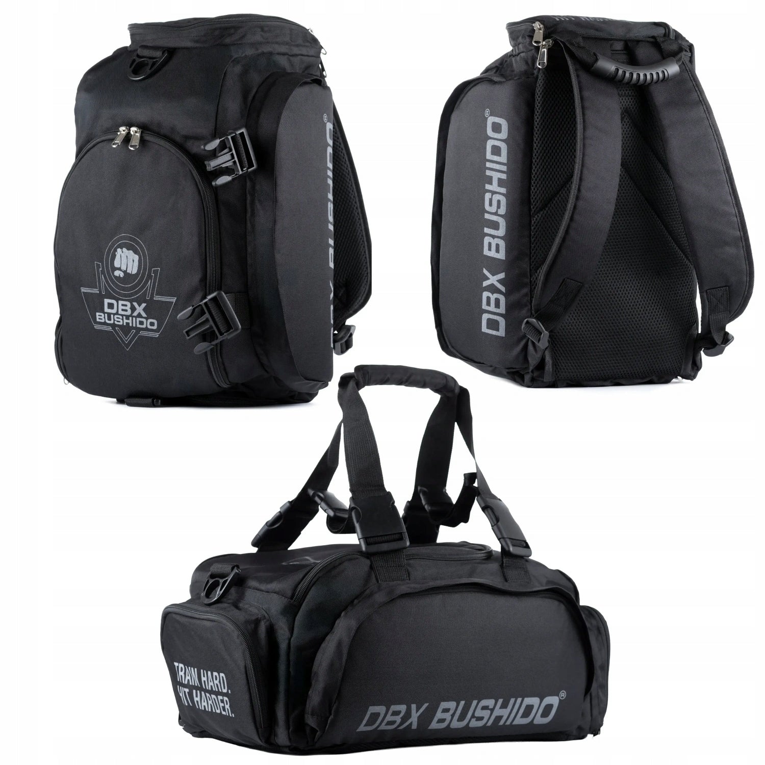 Training backpack sports bag black 3in1 shoulder 25 liters DBX Bushido