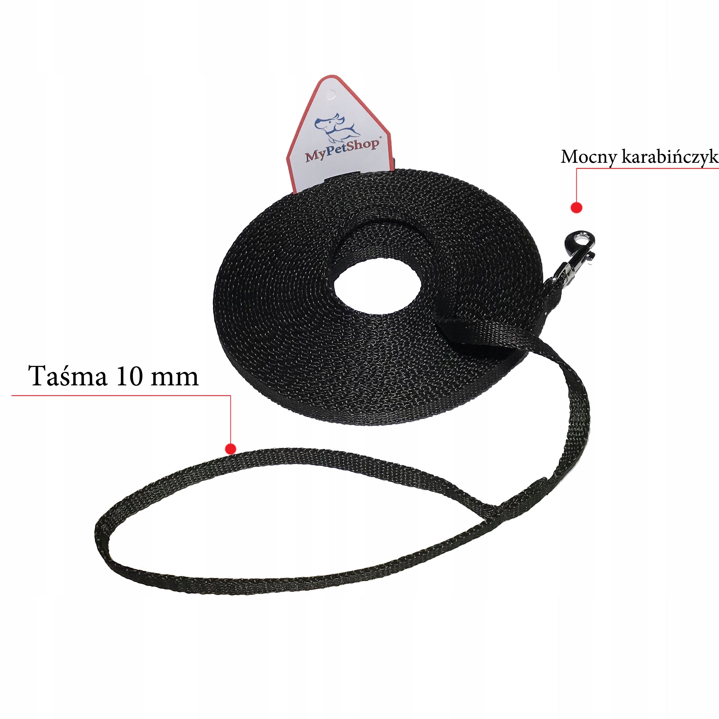 Training dog leash 20 m. Strong - width 10mm EAN (GTIN) 5903857130676
