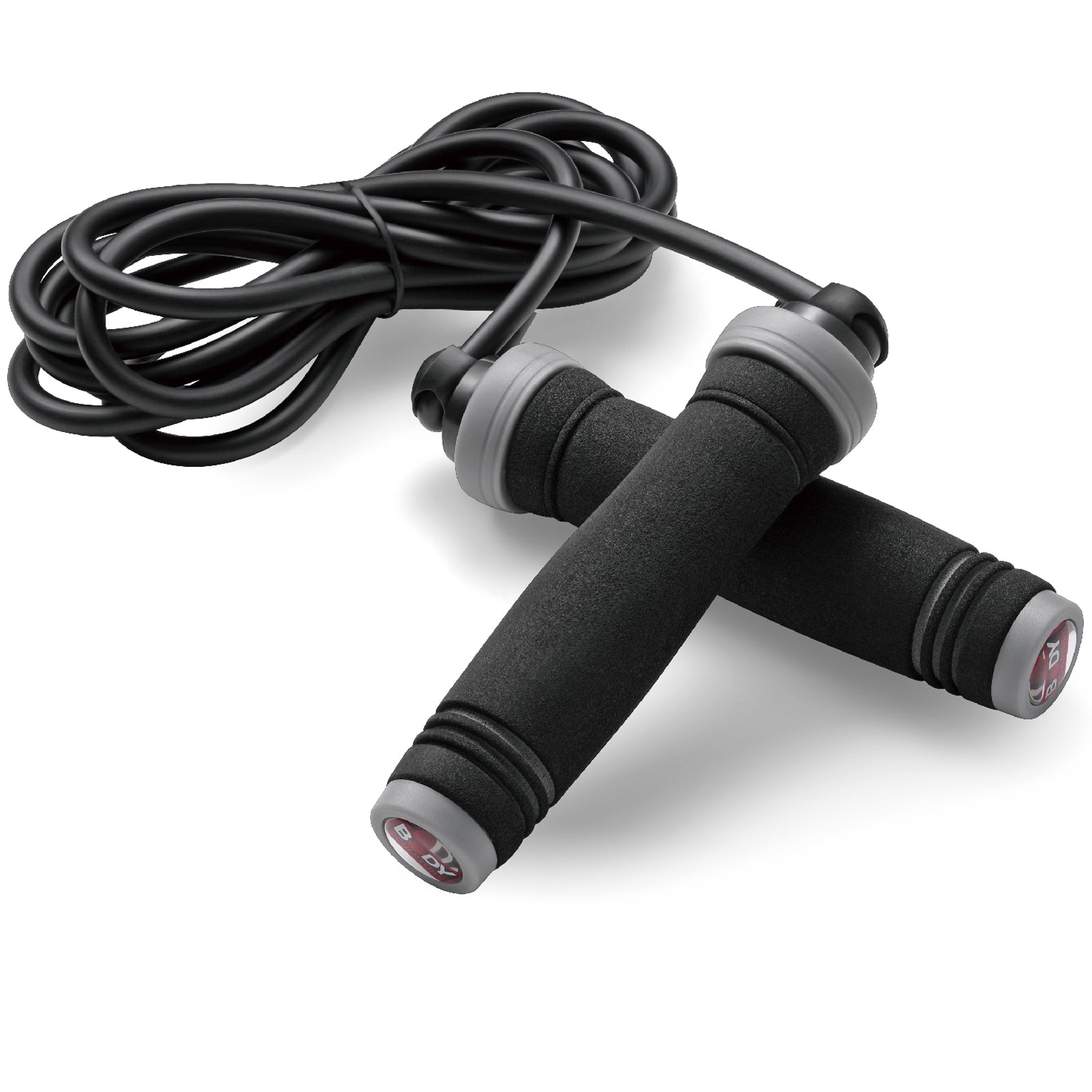Training fitness jump rope with adjustable rope up to 275 cm soft handles