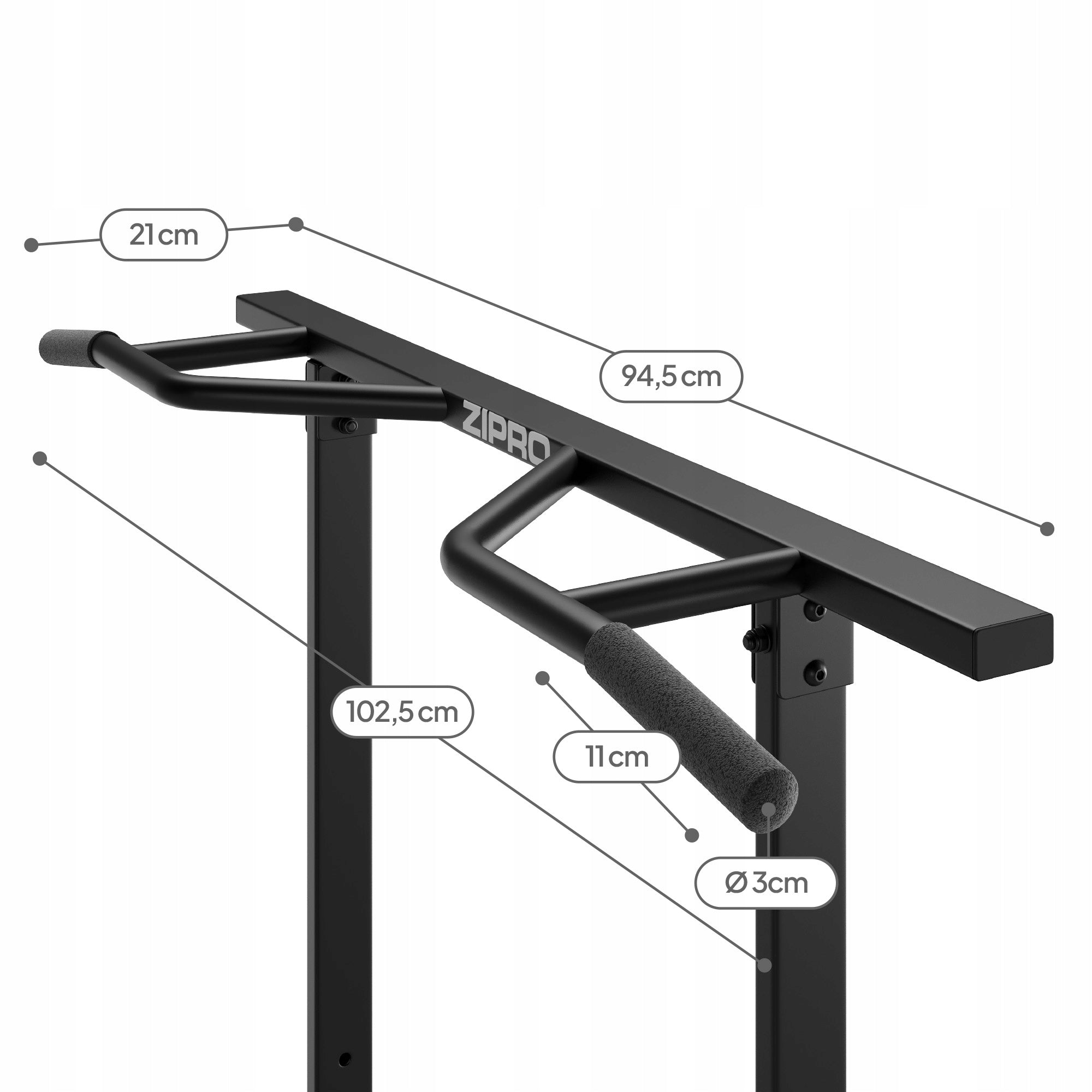 Training handrails multifunctional dips stationary adjustable bar Zipro Model ZIPRO