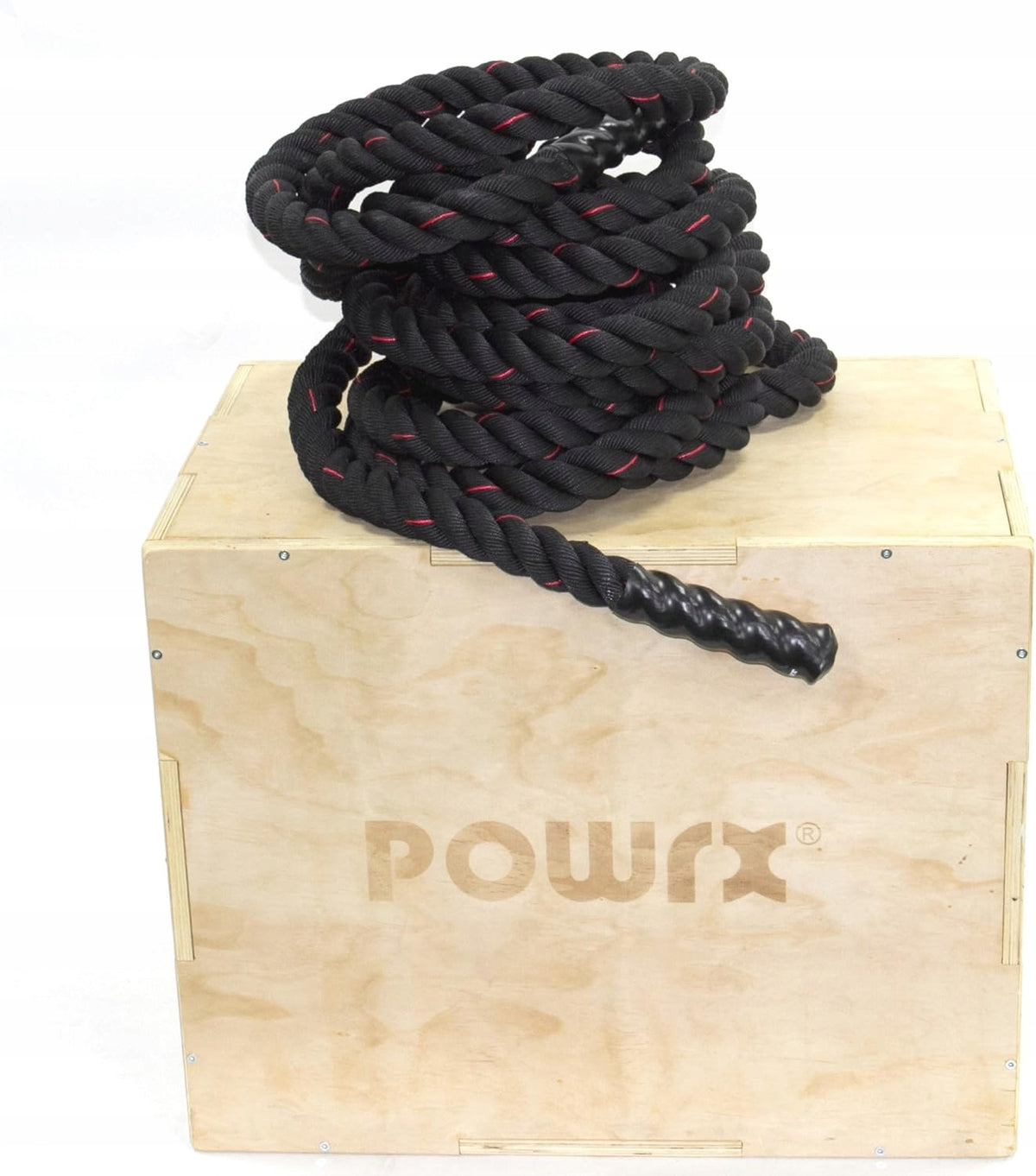 Training rope POWRX Battle Rope 15 m 50 mm 20 kg black-red
