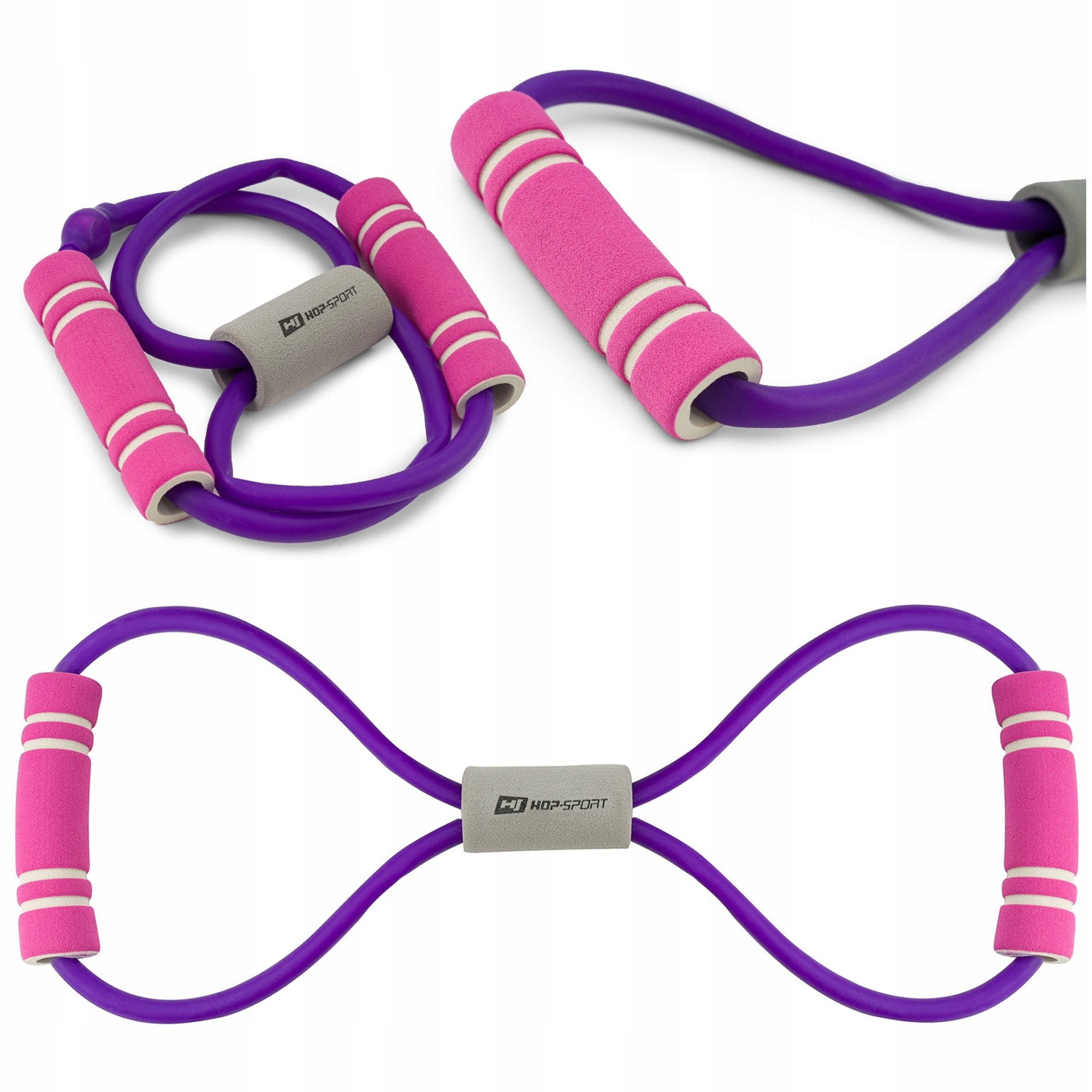 Training rubber expander for stretching exercises strong handles