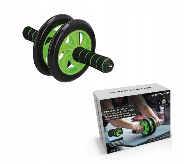 Training wheel double exercise roller + mat Dunlop
