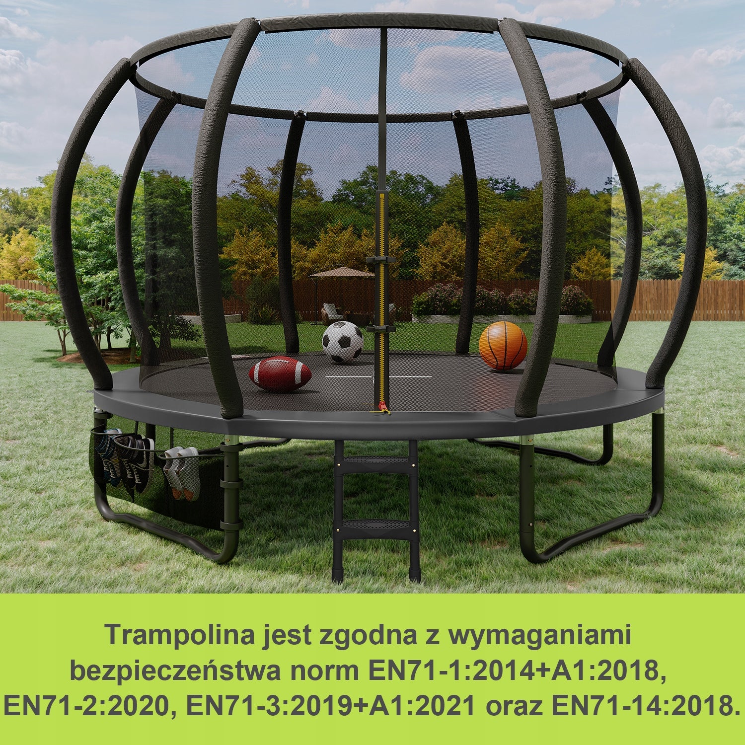 Trampolina Domowa Dla Dzieci-z Siatką Bezpieczeństwa Ogrodowa 305cm Kid's age 12＋ months