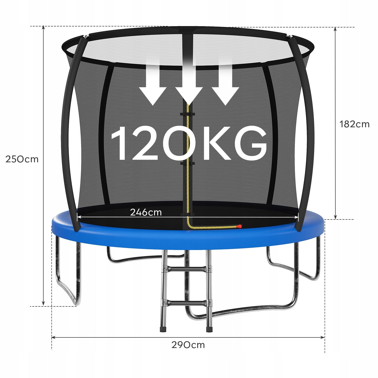 Trampolina Domowa z Siatką Wewnętrzną Ogrodowa 10FT Kind with net