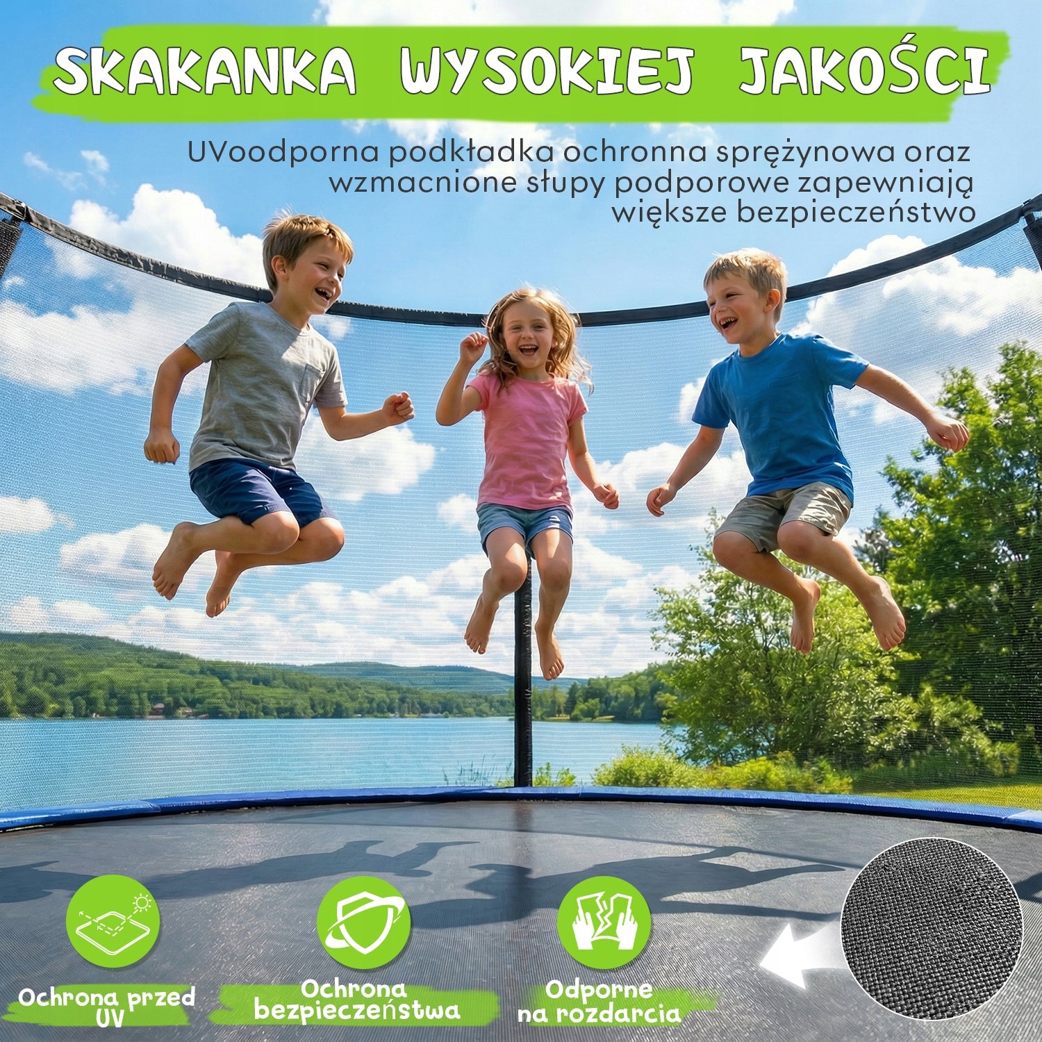 Trampolina Domowa z Siatką Wewnętrzną Ogrodowa 10FT Net height 182 cm