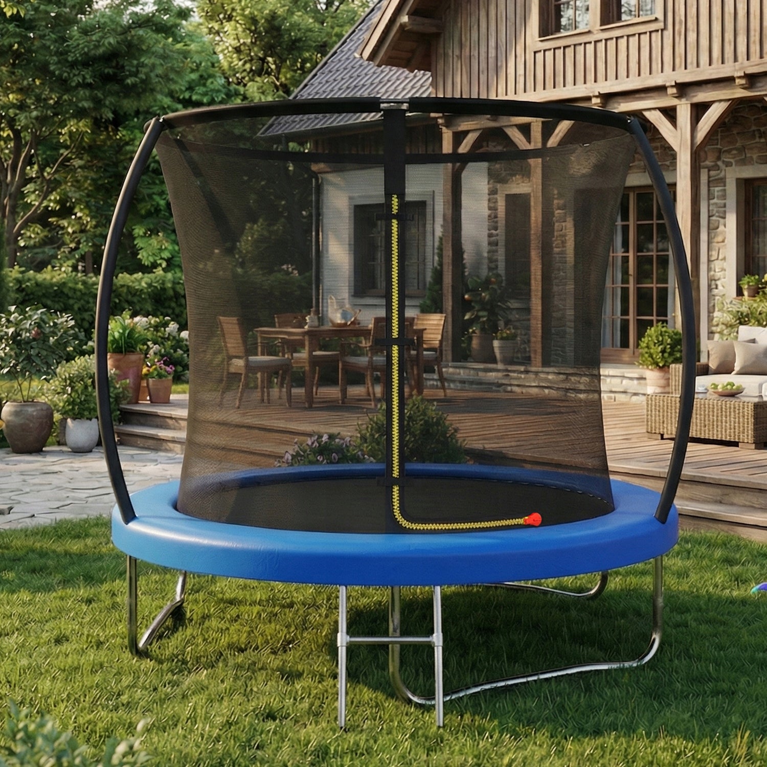 Trampolina Domowa z Siatką Wewnętrzną Ogrodowa 10FT Packaging status original