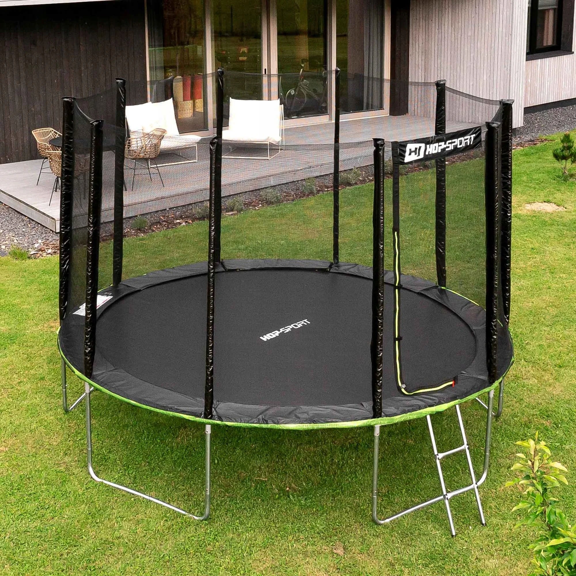 Trampoline 12ft Garden 366cm With Outdoor Mesh Large Ladder For Kids Size (ft) 12 (365-374 cm)