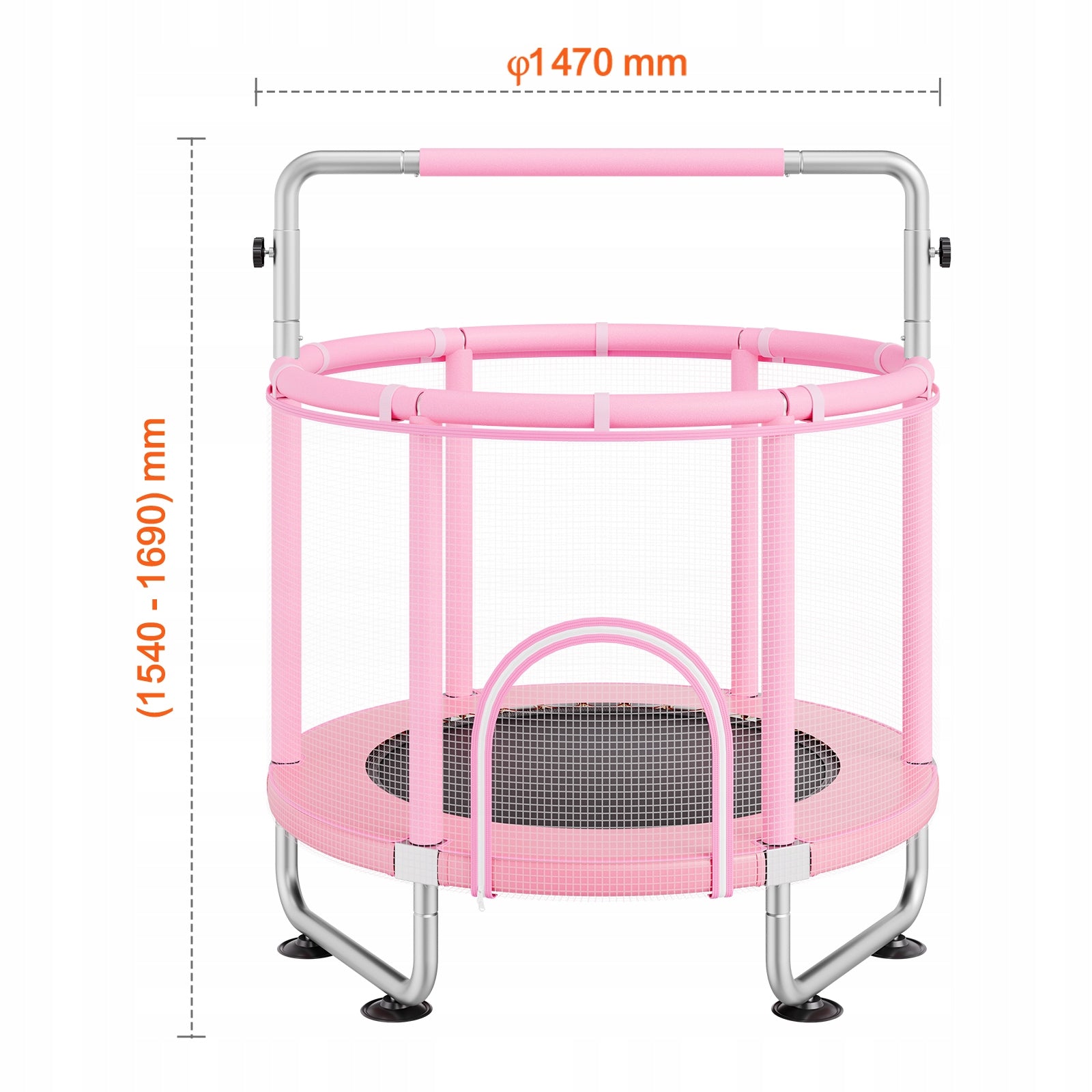 Trampoline 147CM For Toddlers Adjustable With Safety Mesh Pink Manufacturer code DWYXBC55CDWY