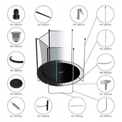 Trampoline Domyos 240 with protective net Size (ft) other