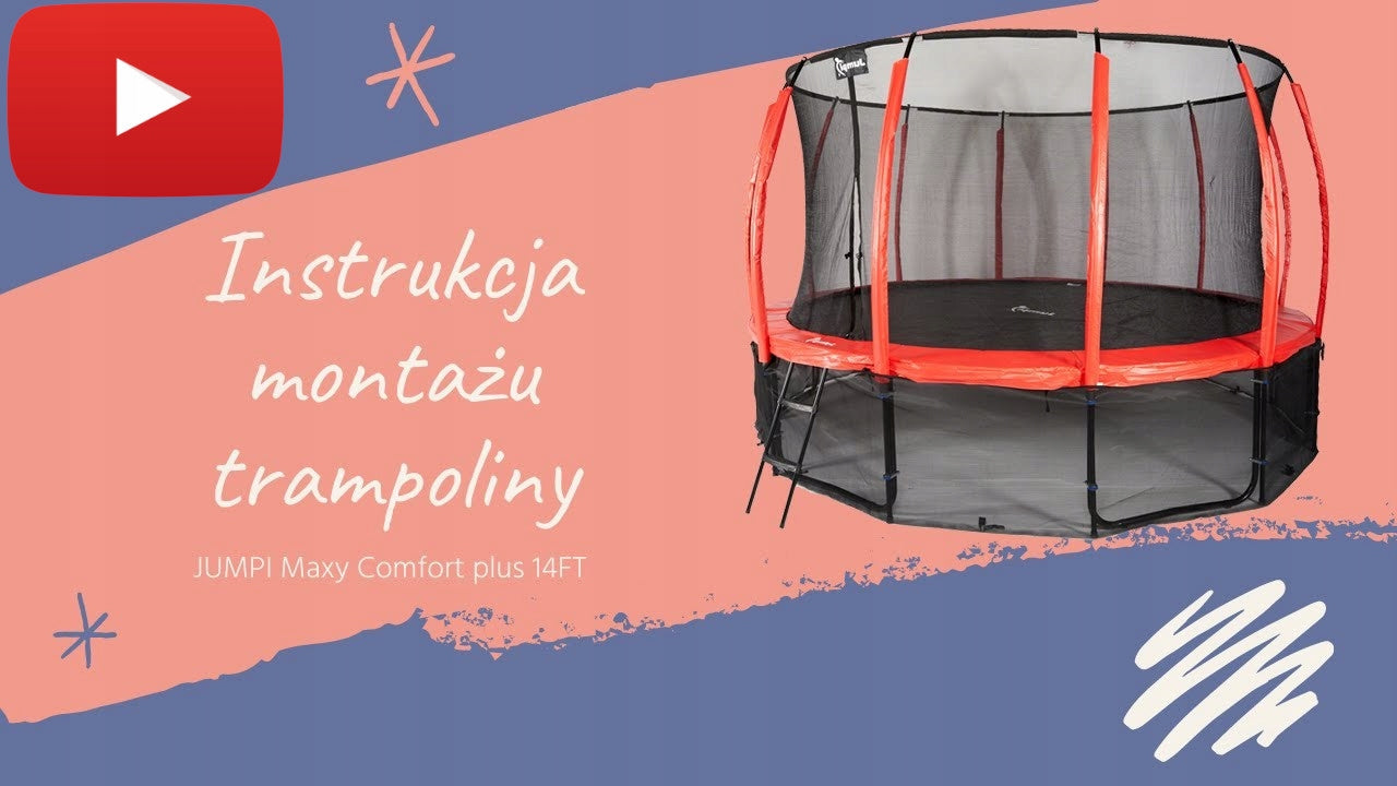 Trampoline JUMPI 10FT 312cm PREMIUM Ring Mesh Bottom Anchor Set Certificate Number of springs/ropes 48