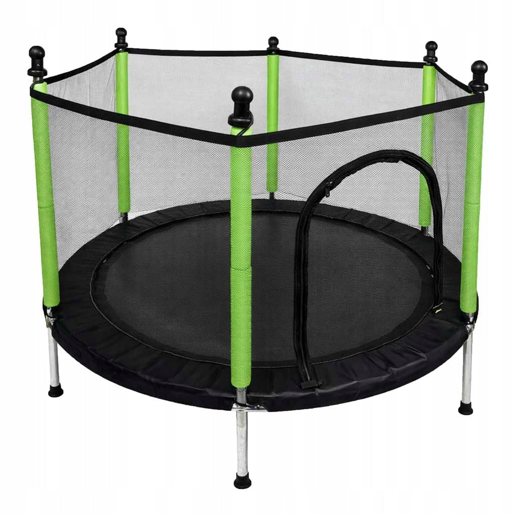 Trampoline for children's garden house net ball 140cm 55inch green Brand Ikonka