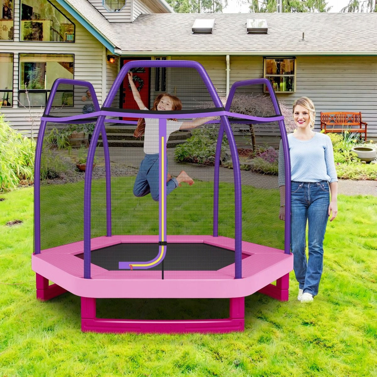 Trampoline for children with safety net Kid's age 3＋ years