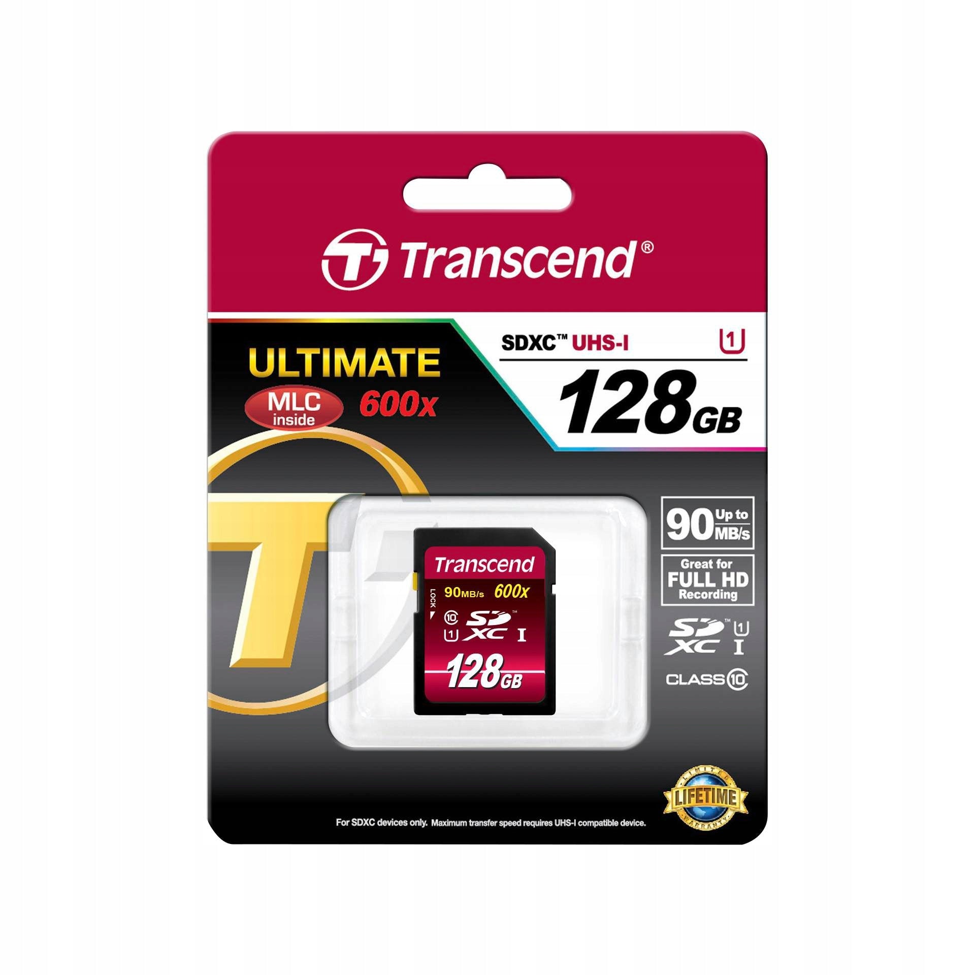 Transcend SDXC 128GB Class10 UHS-I 600x Ultimate Packaging status original